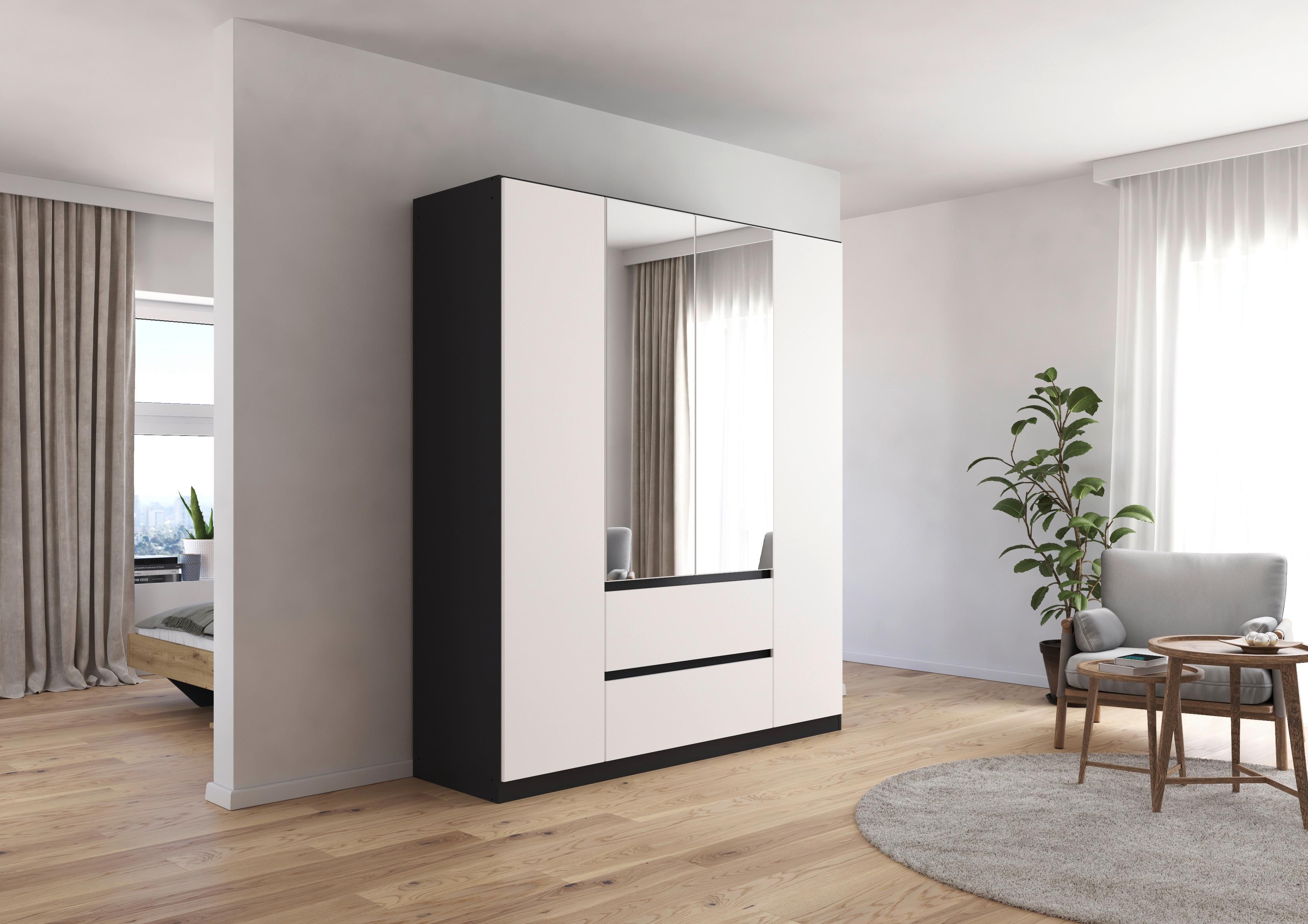 DULAP USI ROTATIVE MAINZ - argintiu/alb, Basics, material pe bază de lemn (181/210/54cm) - Modern Living