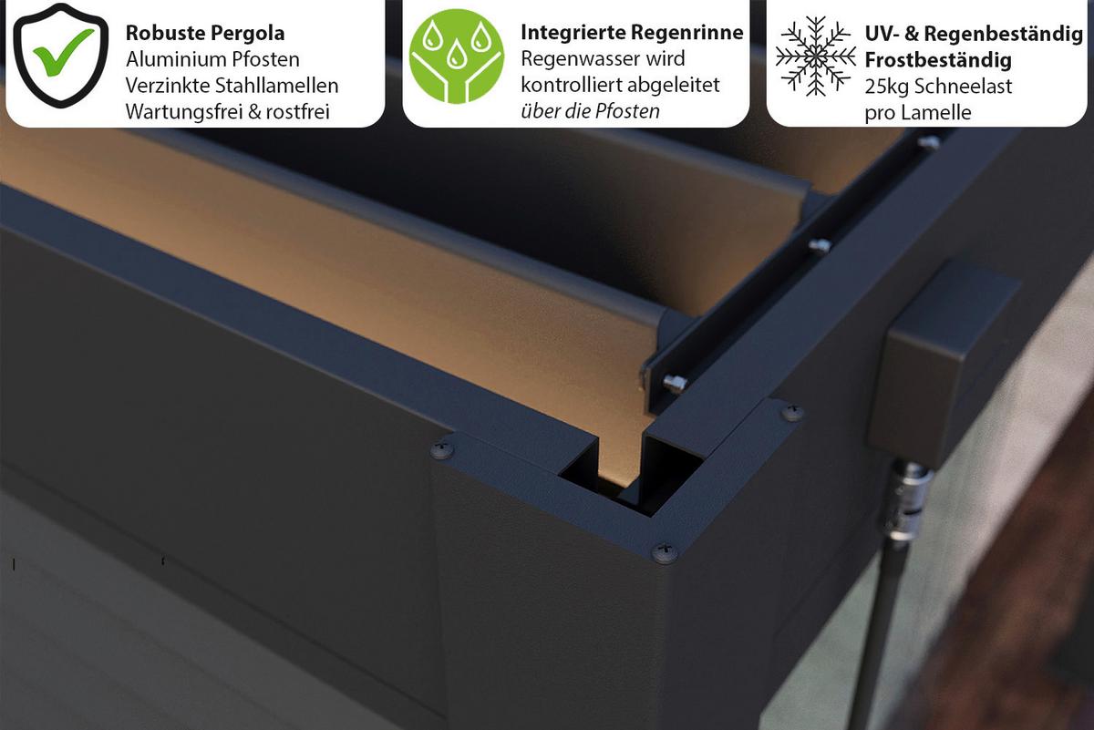 PERGOLA CLASSIC 5,3X3M ANTHRAZIT - Anthrazit, Basics, Metall (530/255/300cm) - WEIDE