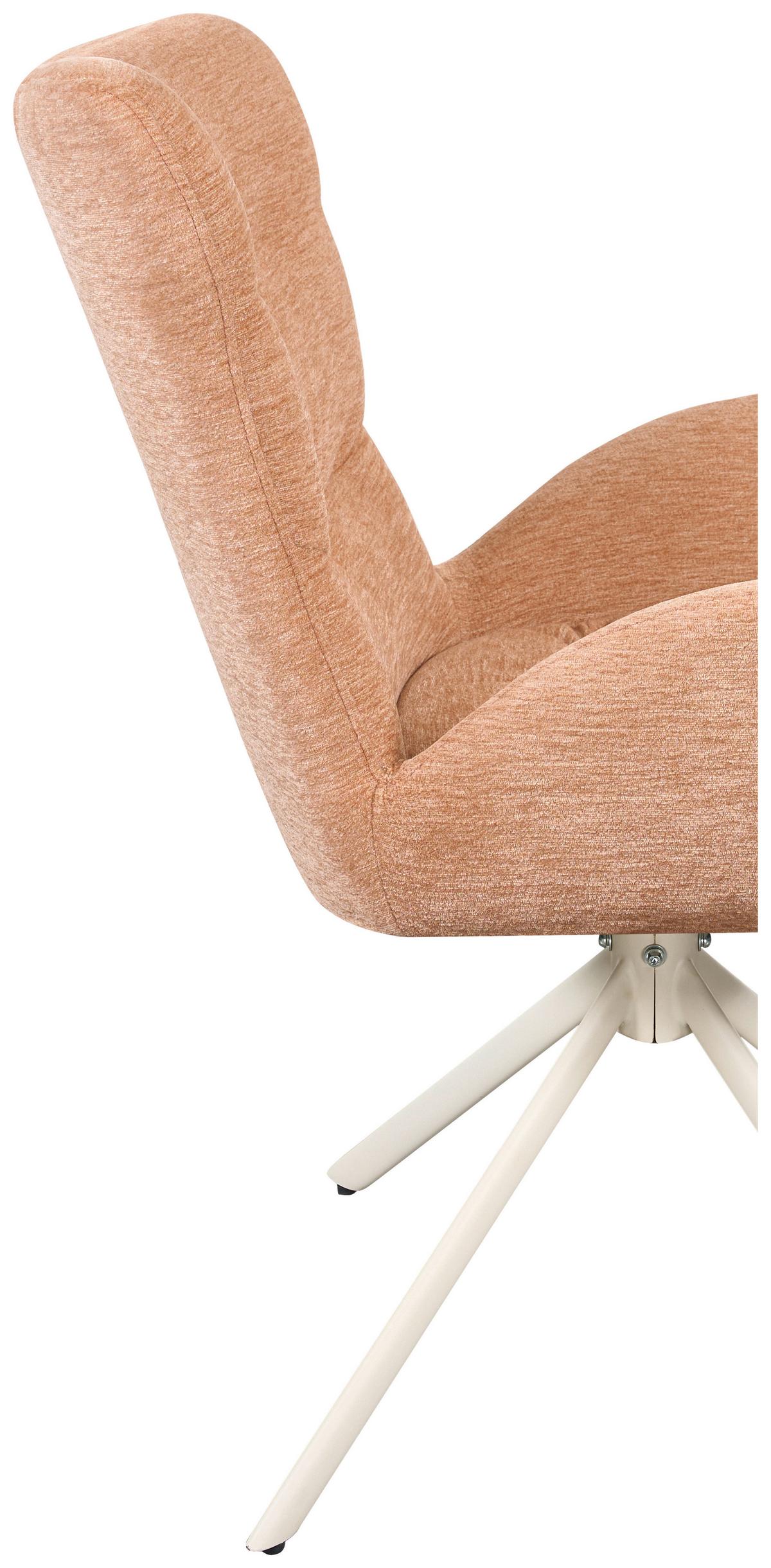 Armlehnstuhl Stella Rosa/beige - Beige/Rosa, Design, Textil/Metall (58/91/66cm) - Mömax