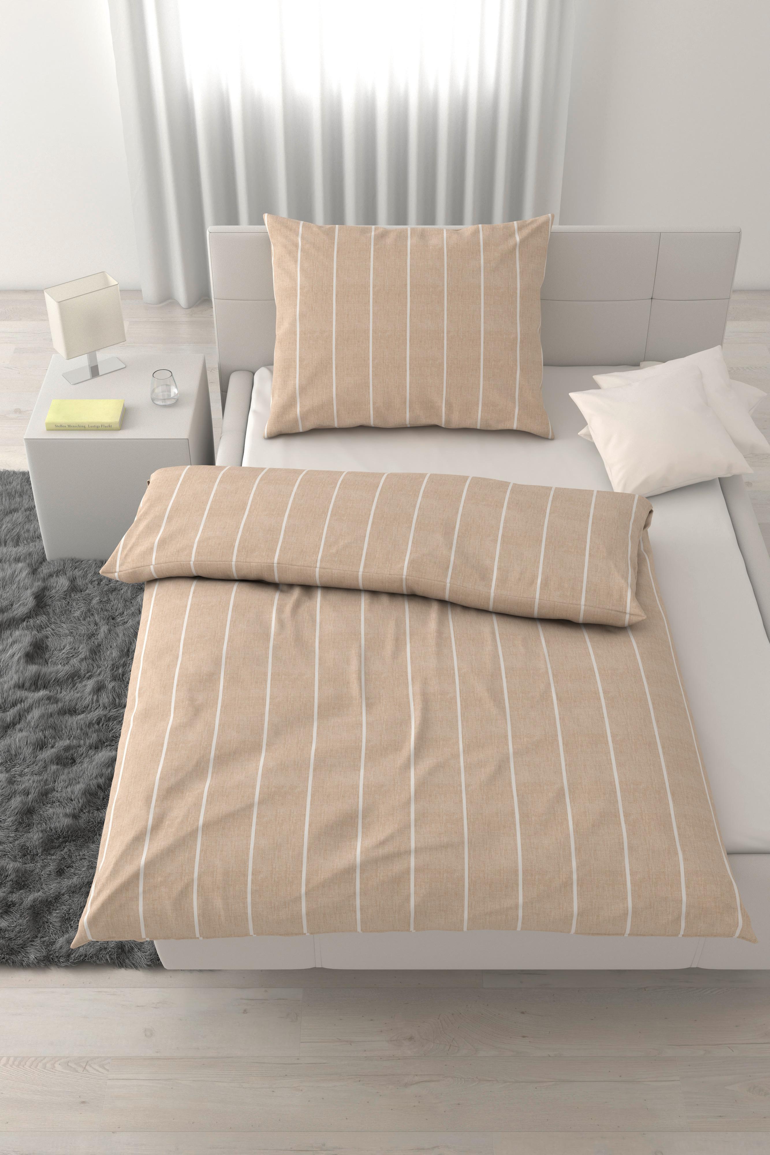 BETTWÄSCHESET TYLINE - Beige, Textil (210/160/0,1cm) - Mömax