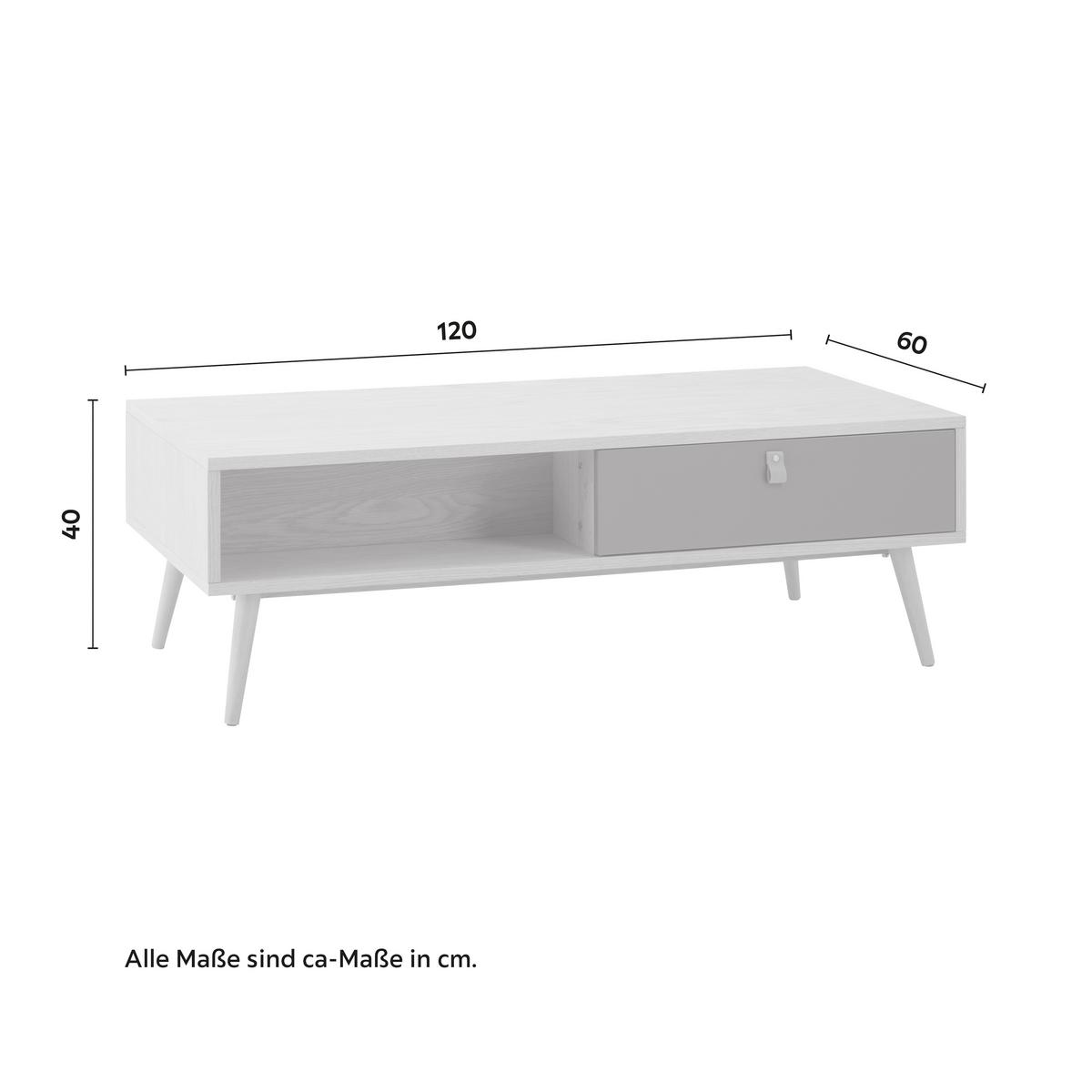 Dohányzóasztal Lena - natúr színű/világosbarna, Modern, faalapú anyag/textil (120/40/60cm) - Bessagi Home