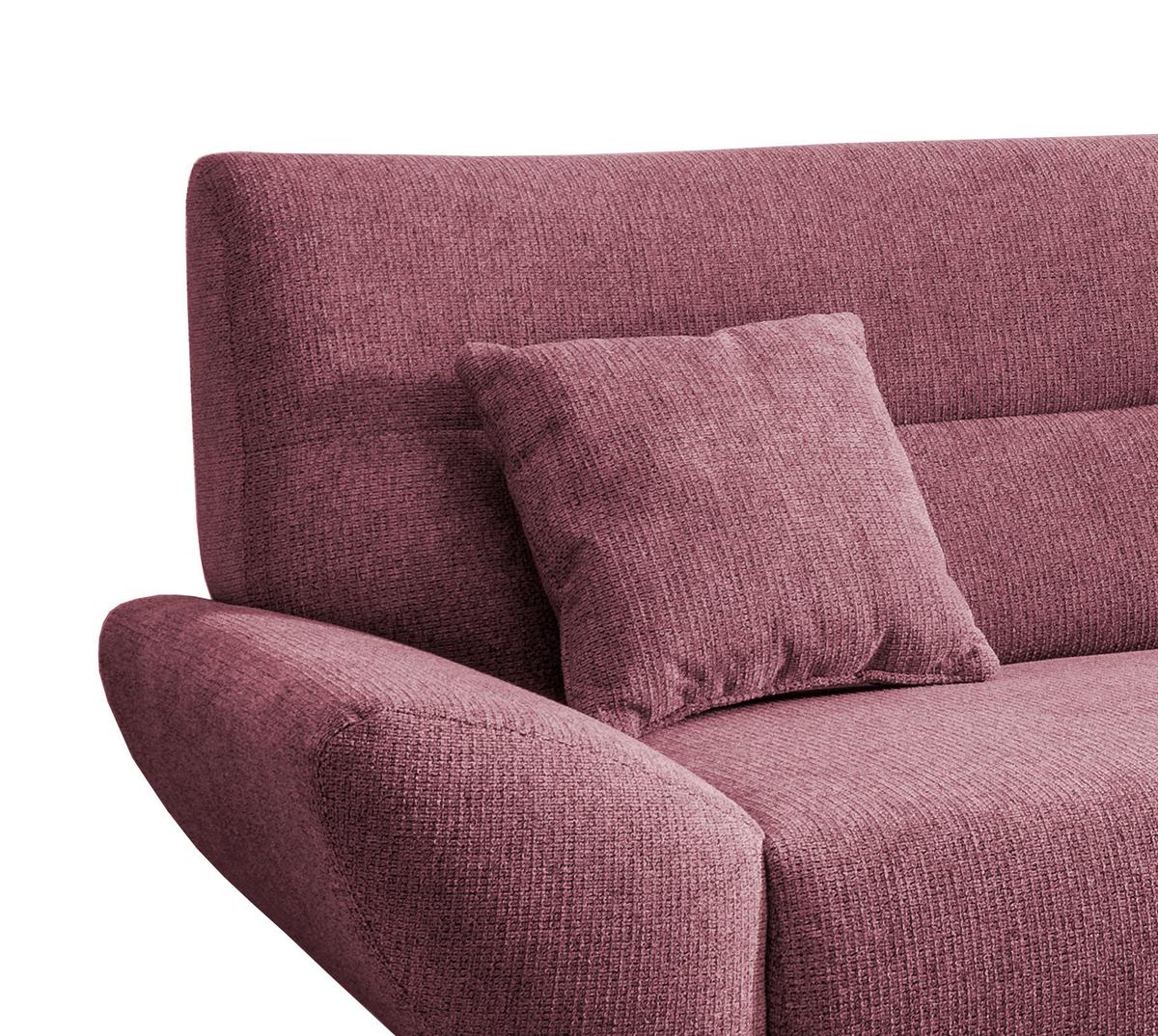 Wohnlandschaft Drago Brombeere Chenille - Wildeiche/Brombeere, MODERN, Holz/Textil (290/166cm) - MID.YOU