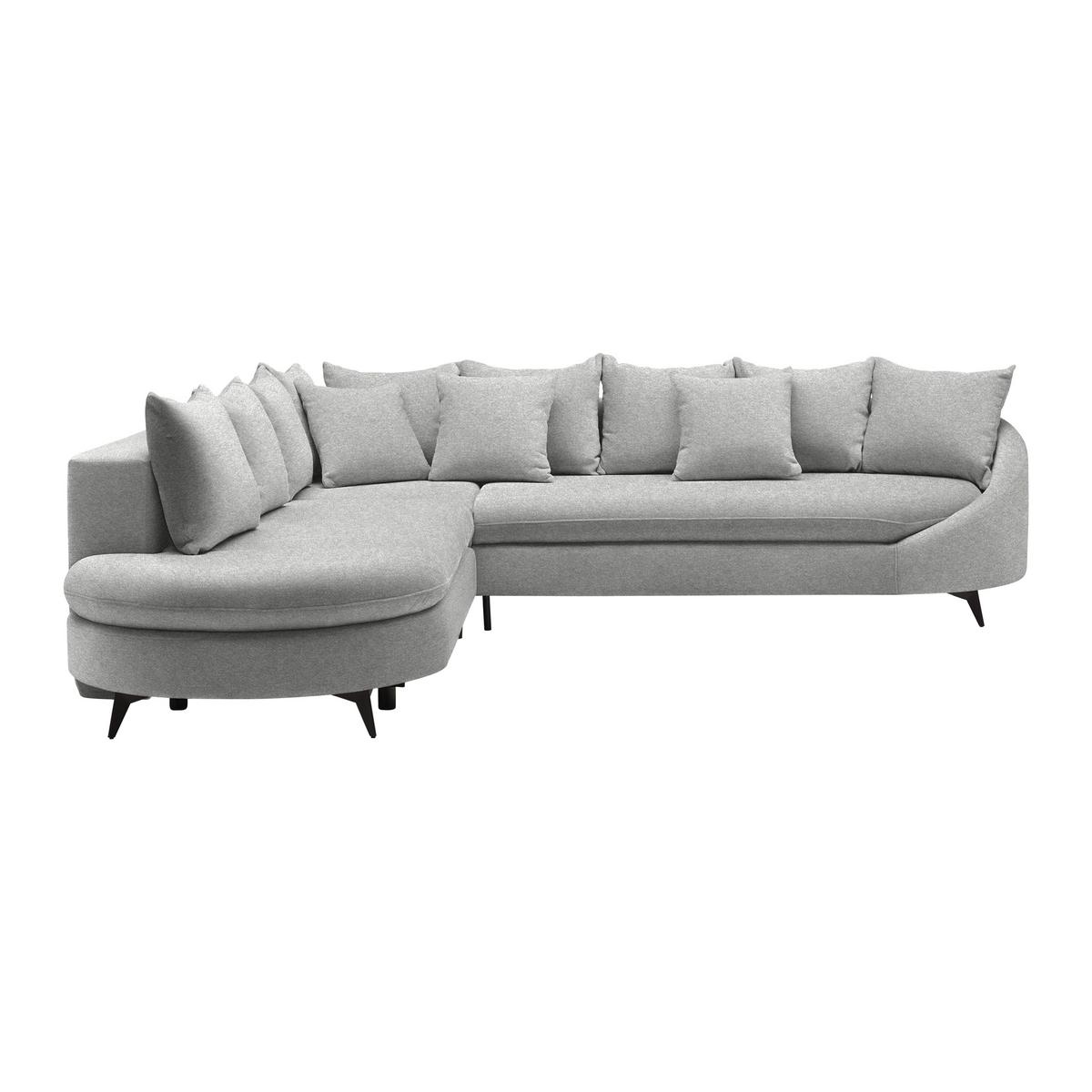 Ecksofa Axel Hellgrau - Hellgrau/Schwarz, MODERN, Textil/Metall (250/87/291cm) - Mömax