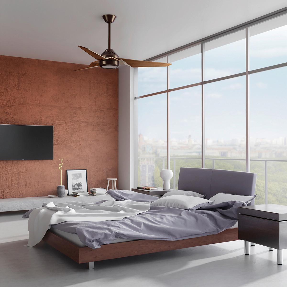 Stropni Ventilator Jade - brončane boje/boje oraha, Konvencionalno, metal/plastika (152/35cm) - Elstead Lighting