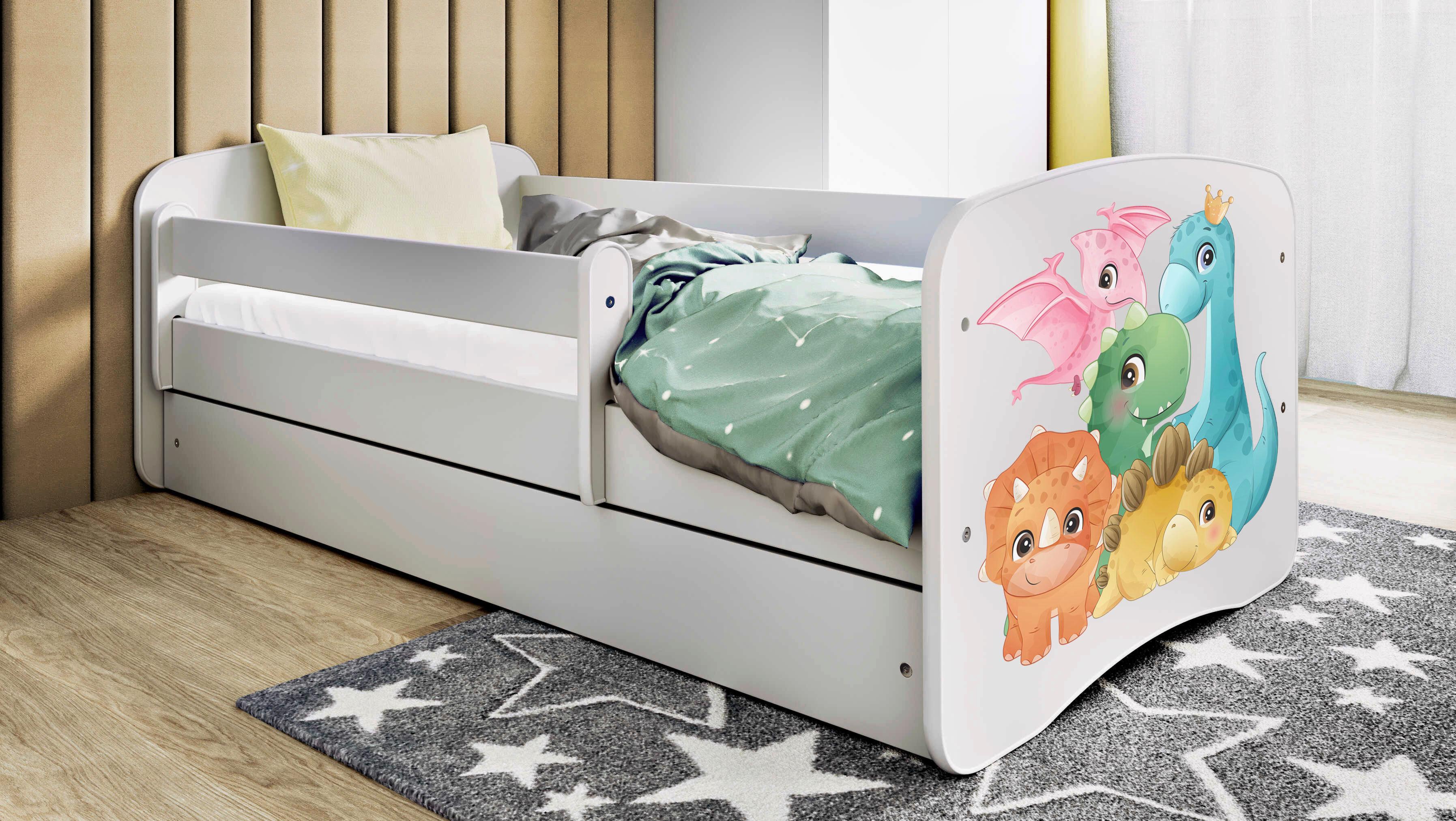 Otroška Postelja Babydreams, Bela, 80x160cm - bela/barve breze, Moderno, tekstil/leseni material (80/160cm) - MID.YOU