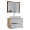 Kopalnica Lendas, Bela, Hrast - bela/medeni hrast, Moderno, leseni material/keramika (80cm) - MID.YOU