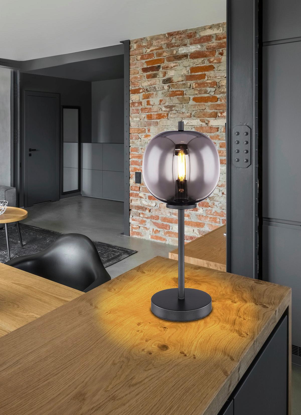 LAMPA STOŁOWA 15345TLU *SBN* - czarny, Design, metal/szkło (18,5/45cm) - Novel