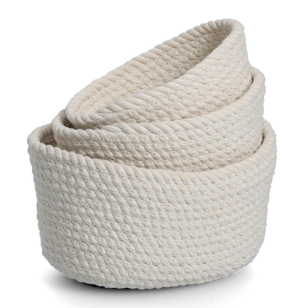 Korbset Weiß 3 Stk. - Weiß, Basics, Textil (24/17/13cm)