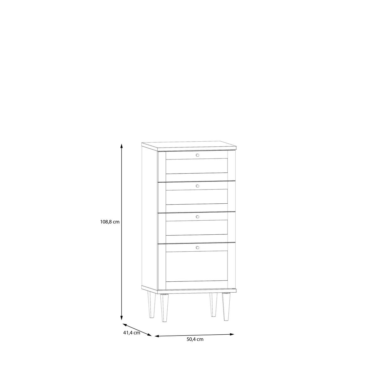 Comodă CALASETTA - bej/culoare lemn stejar, Romantik / Landhaus, material pe bază de lemn (50,4/108,9/41,4cm) - Premium Living