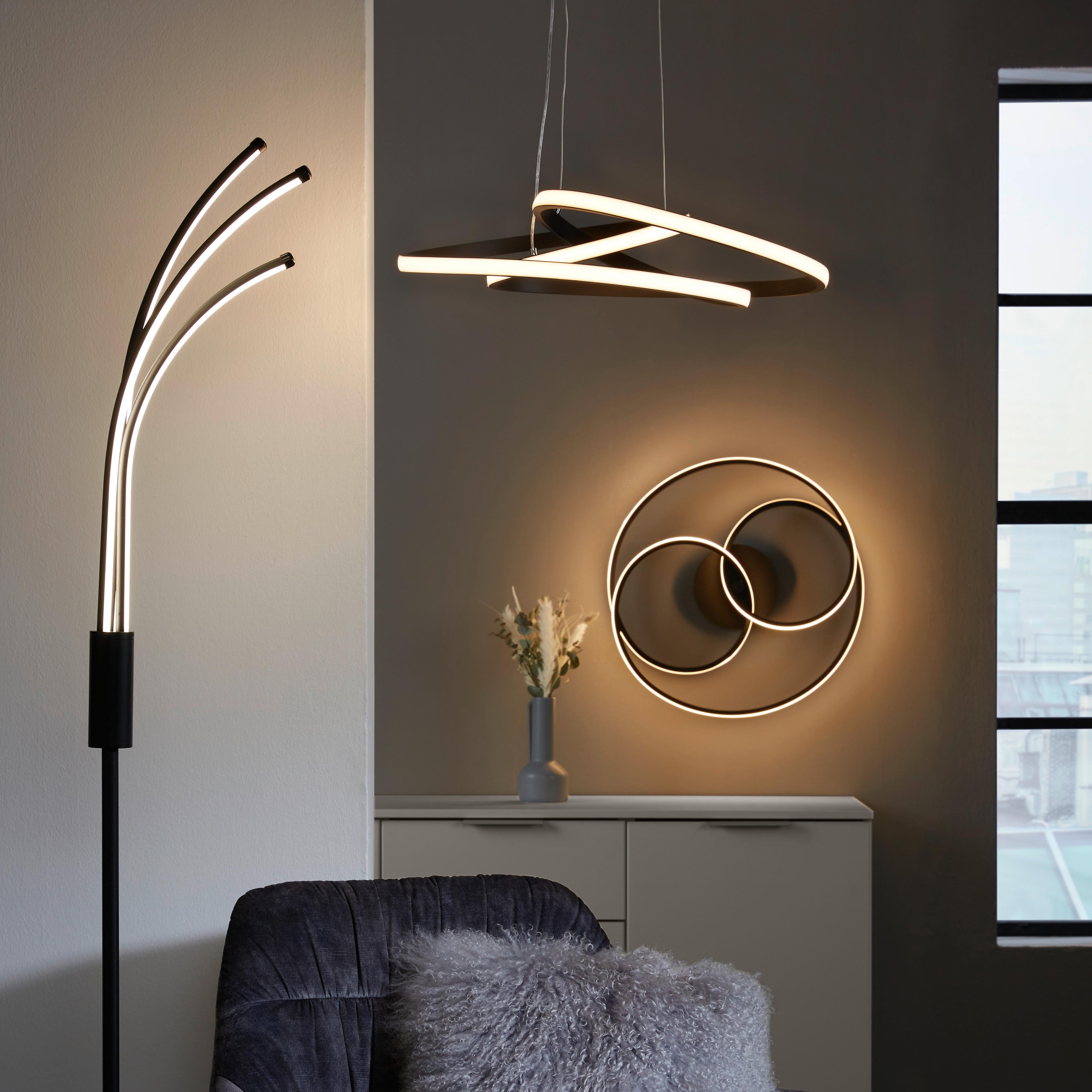 LED-Deckenleuchte Mofer max. 33 Watt - Schwarz, Modern, Kunststoff/Metall (50/13cm) - Premium Living