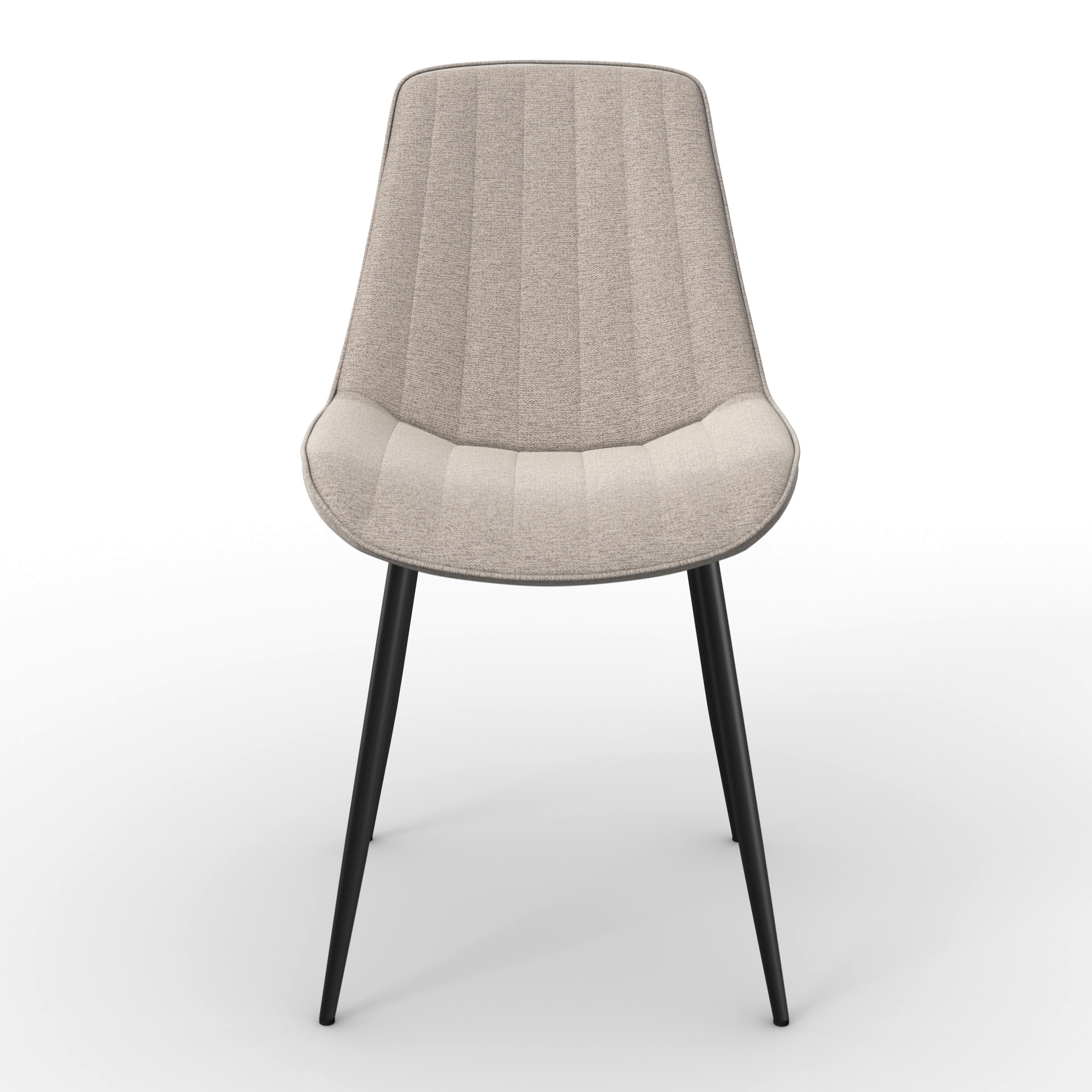 Tischgruppe Eolona Creme 5-tlg. - eukalyptusträ färg/svart, Modern, metall/trämaterial (120/76/120cm) - Bessagi Home
