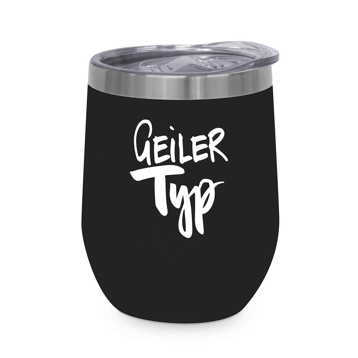 Thermobecher Geiler Typ ca. 350ml - Weiss/Schwarz, Modern, Metall (9/11,5cm)