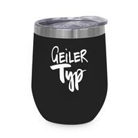 Thermobecher Geiler Typ ca. 350ml - Schwarz/Weiß, MODERN, Metall (9/11,5cm)