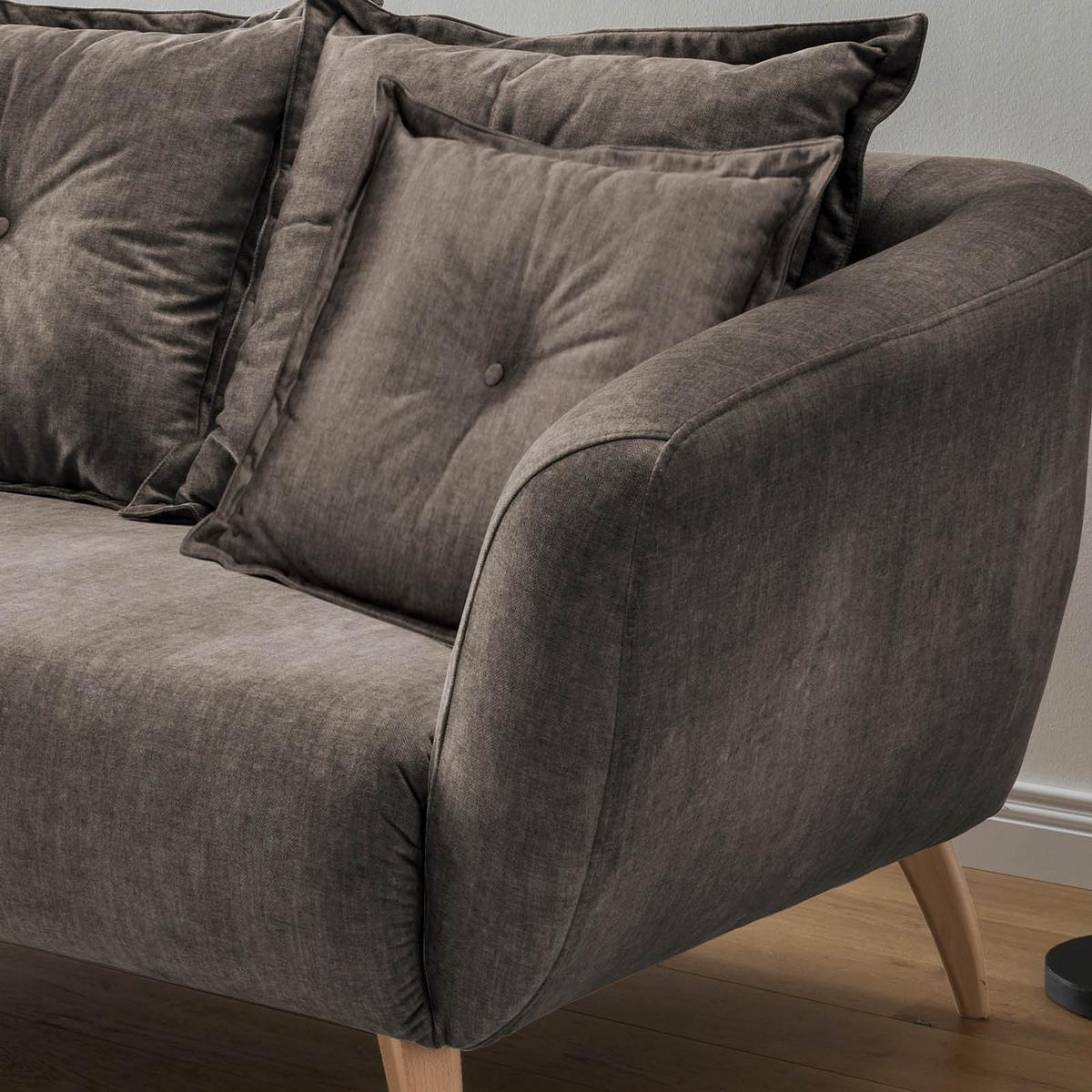 Wohnlandschaft Baggio Braun Velours - Buchefarben/Braun, MODERN, Holz/Textil (162/277cm) - Livetastic