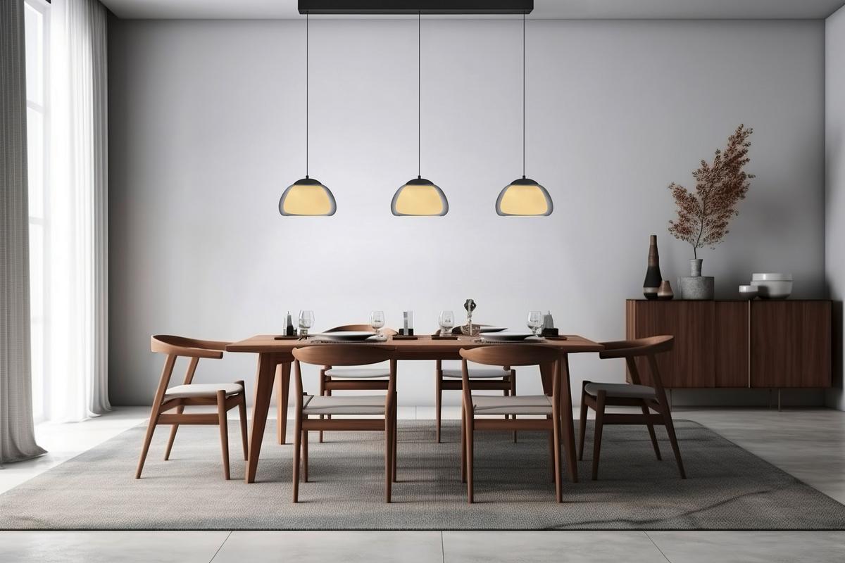 LAMPA WISZĄCA LED 20636/3-06 LUXXO - czarny, Design, metal (125/24.5/60-180cm) - Hell