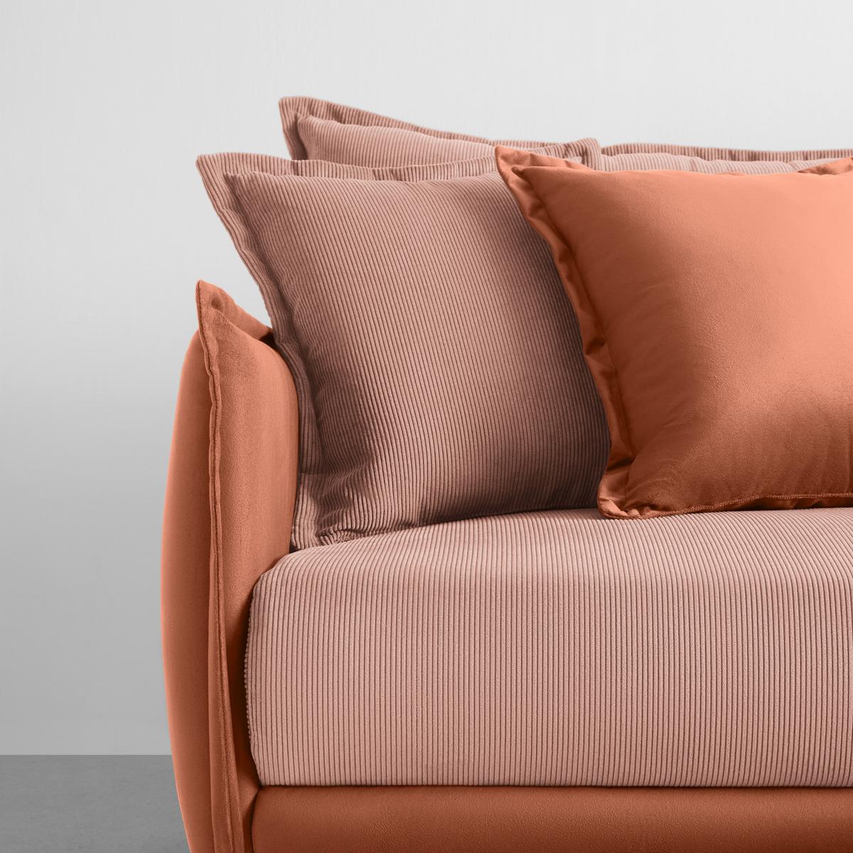 Ecksofa Nuovo Koralle - Koralle/Schwarz, MODERN, Textil/Metall (245/72-113/190cm) - Mömax