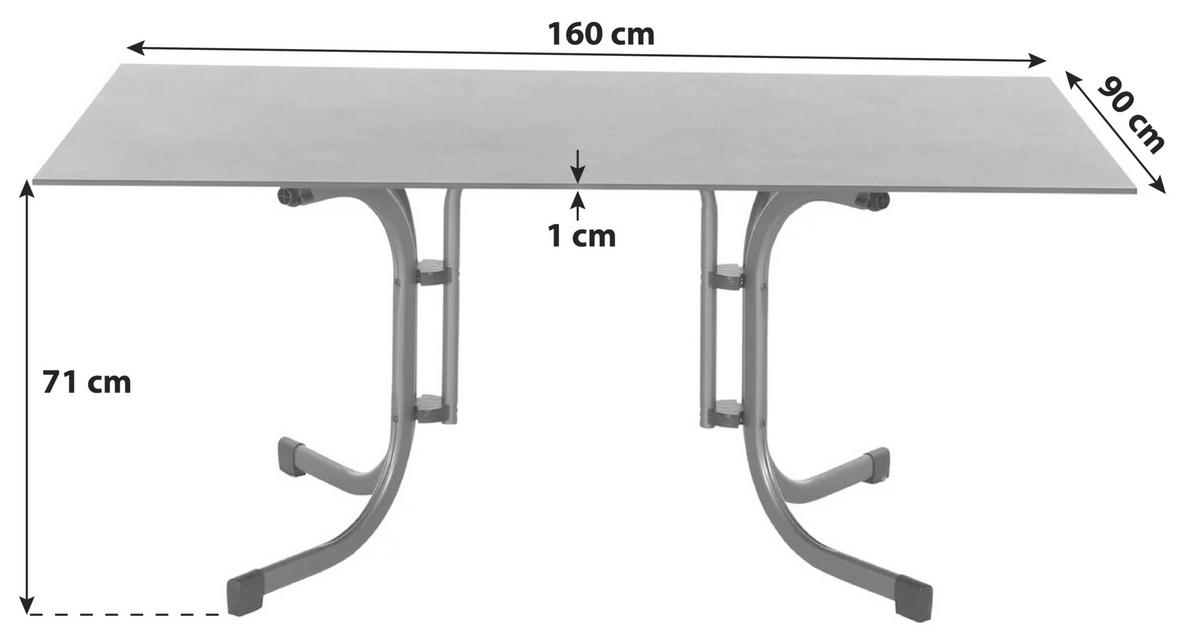GARTENKLAPPTISCH K95703 - Anthrazit, KONVENTIONELL, Holzwerkstoff/Kunststoff (160/90/71cm) - Siena Garden