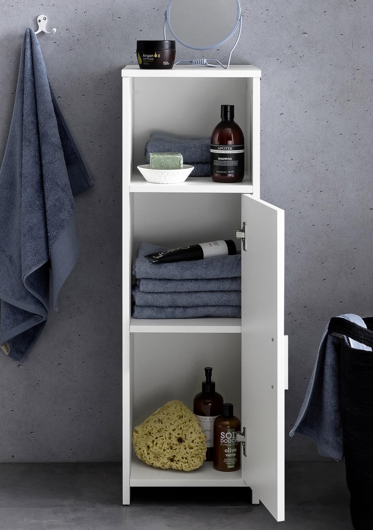 Srednje Visoka Omara Wl5.753 - bela/barve aluminija, Basics, kovina/leseni material (30/95,5/30cm) - MID.YOU