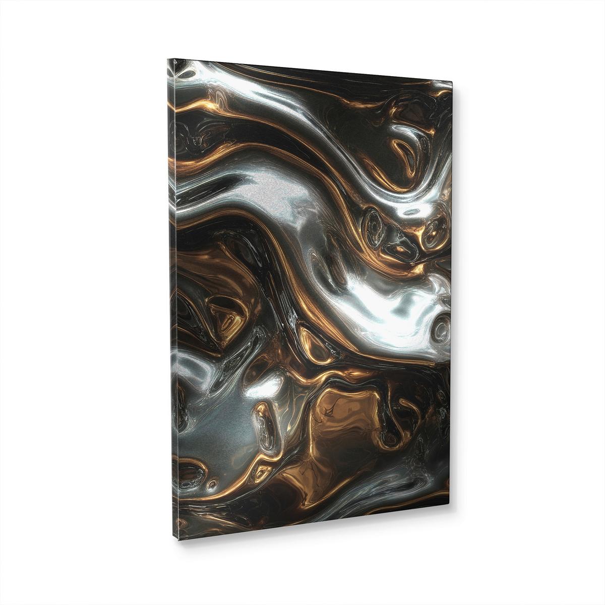 Leinwandbild Silver Braun/Schwarz/Silber/Weiß - Silberfarben/Schwarz, Holzwerkstoff/Textil (80/120cm) - Mömax
