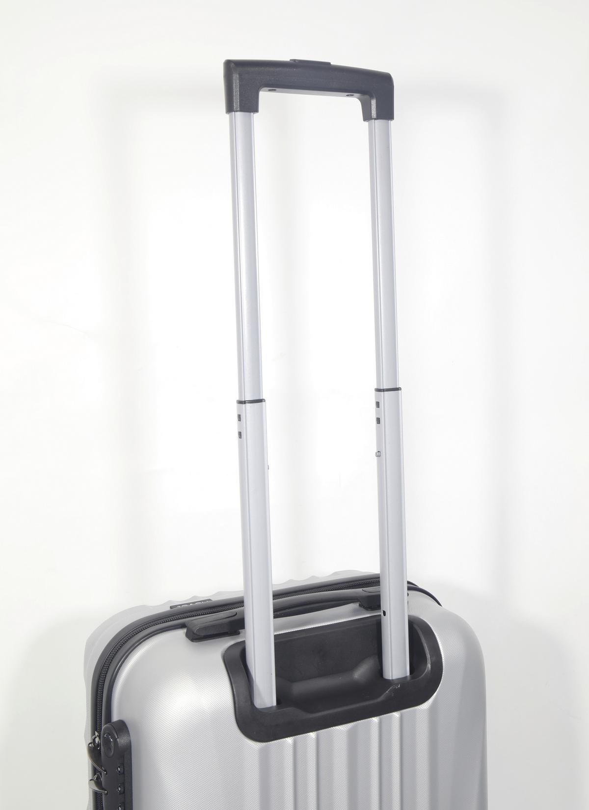 ZESTAW WALIZEK PODRÓŻNYCH CHICAGO - kolor srebrny, Trend, tworzywo sztuczne/metal - Novel