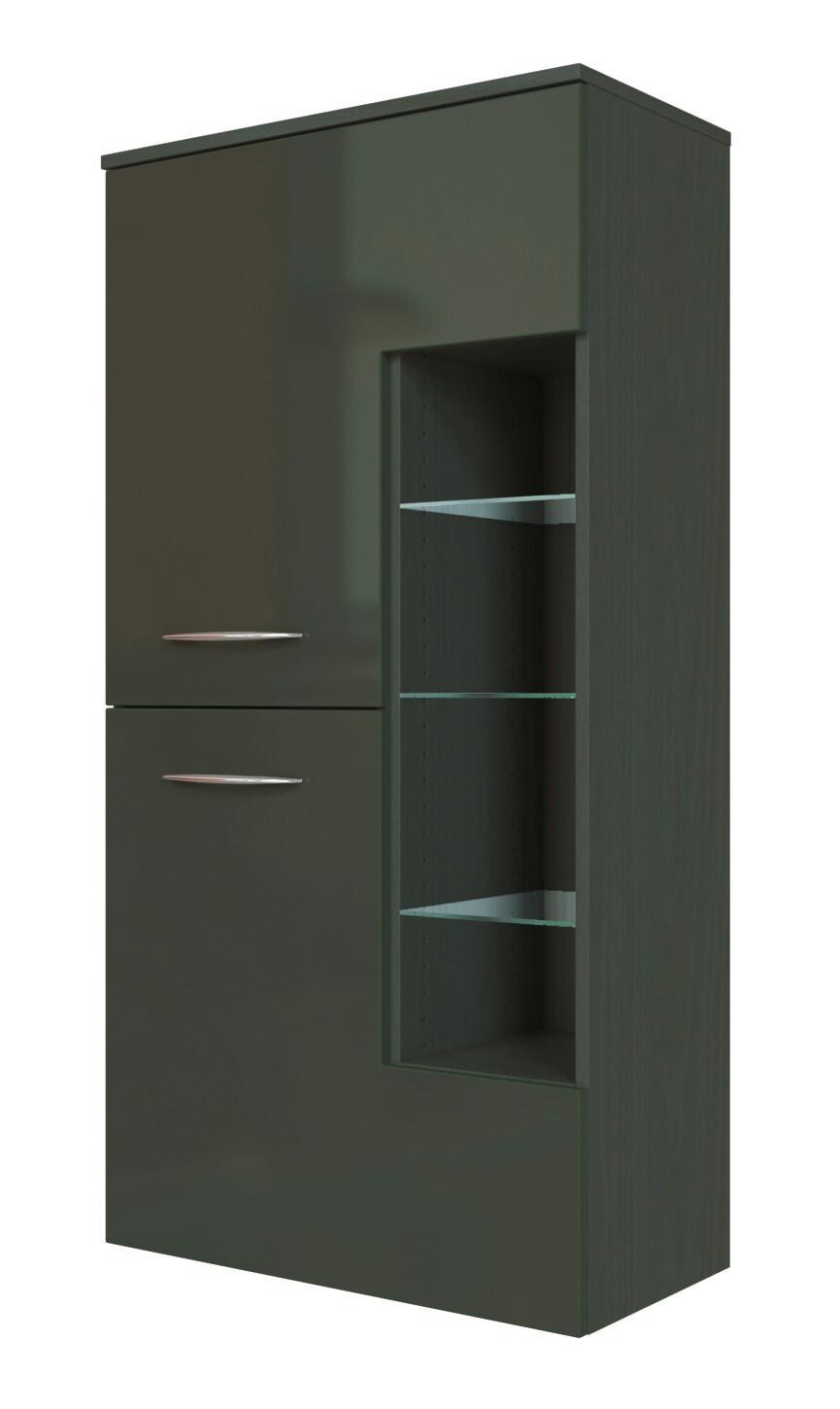 Midischrank Florida in Grau - Chromfarben/Graphitfarben, MODERN, Glas/Holzwerkstoff (65/130/35cm)