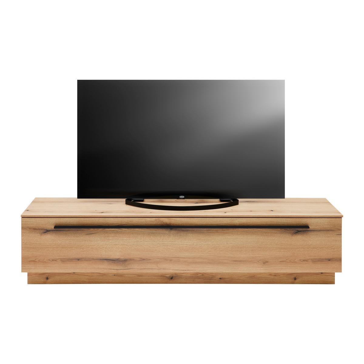 TV-Element Mateo Weiß/Eichefarben - Schwarz, MODERN, Holzwerkstoff/Kunststoff (180/41/40cm) - Mömax