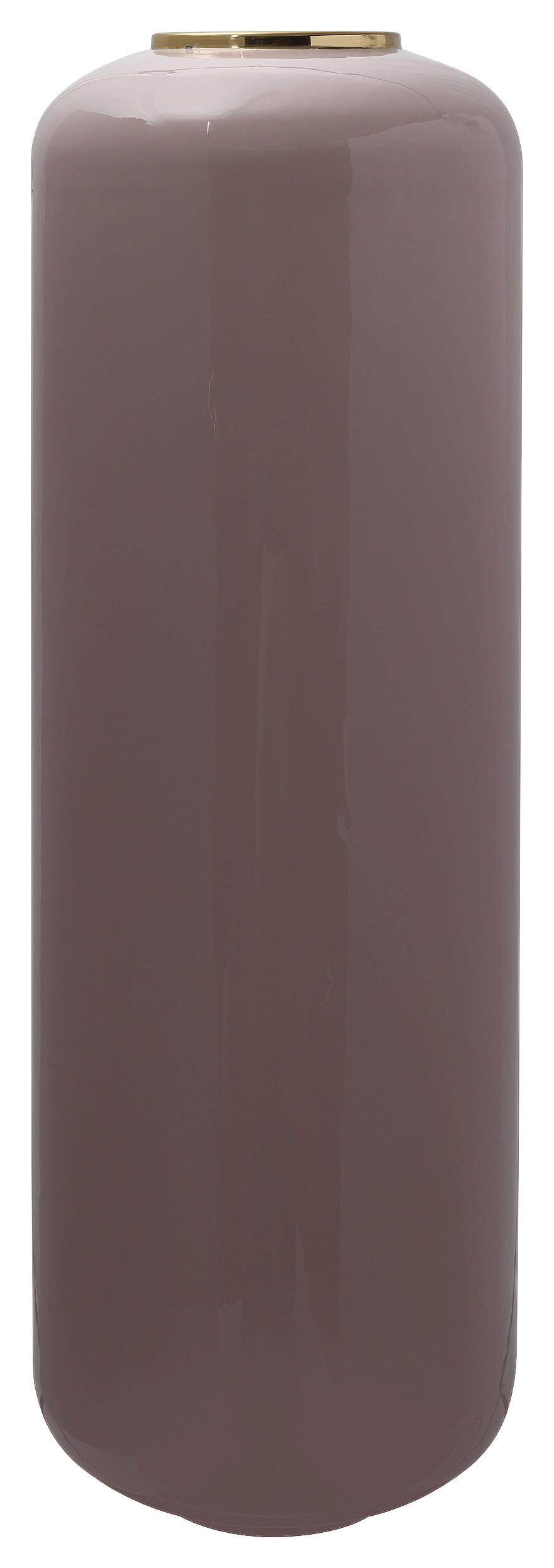 Bodenvase Art Deco Goldfarben/Altrosa - Goldfarben/Altrosa, Trend, Metall (30/91cm) - Kayoom