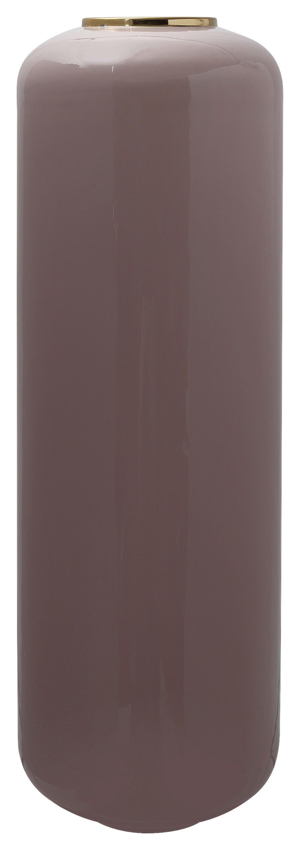 Bodenvase Art Deco Goldfarben/Altrosa - Goldfarben/Altrosa, Trend, Metall (30/91cm) - Kayoom