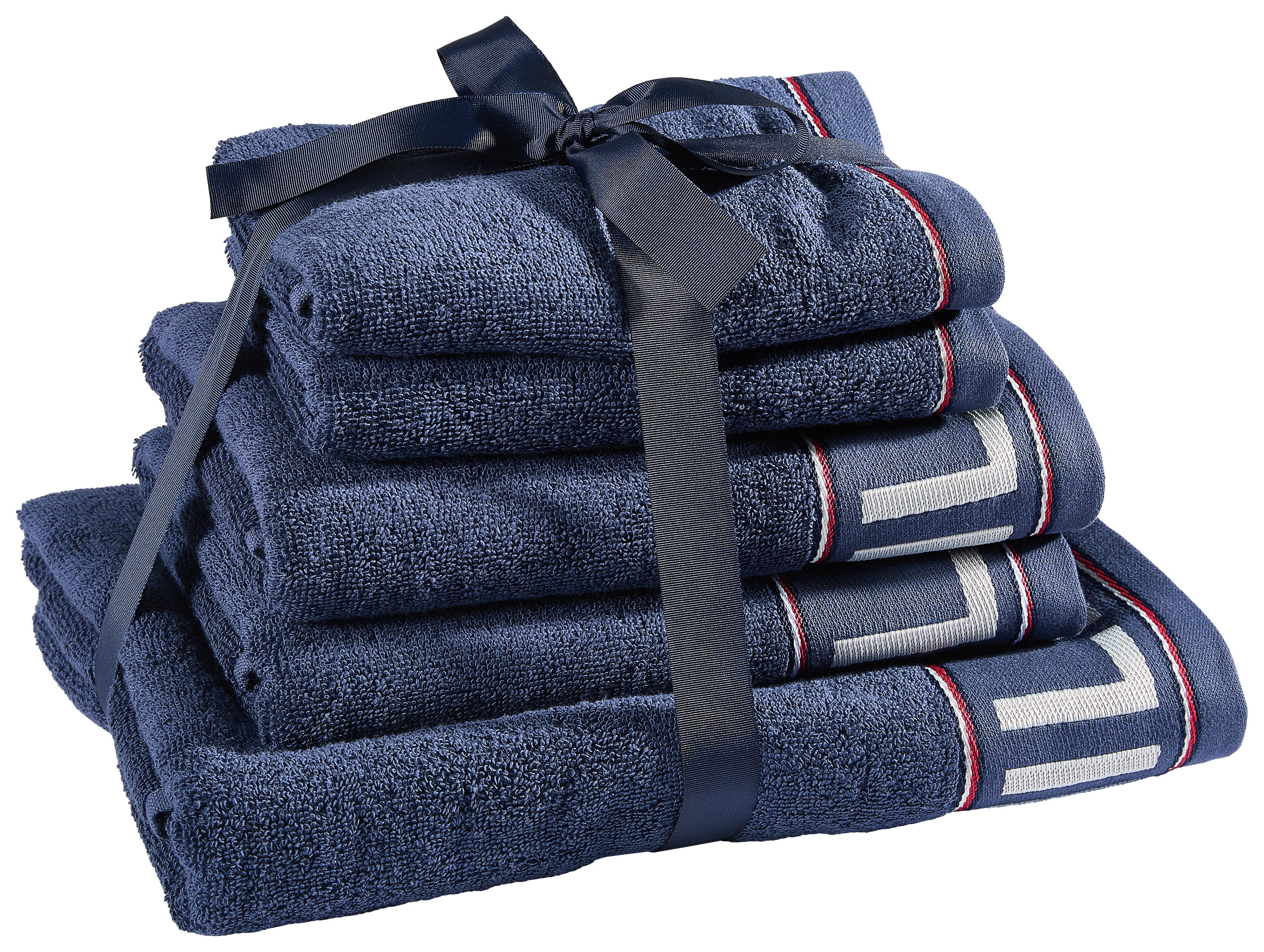 ZESTAW RĘCZNIKÓW FROTTE DEGREE NAVY - niebieski, Basics, tkanina - Tommy Hilfiger