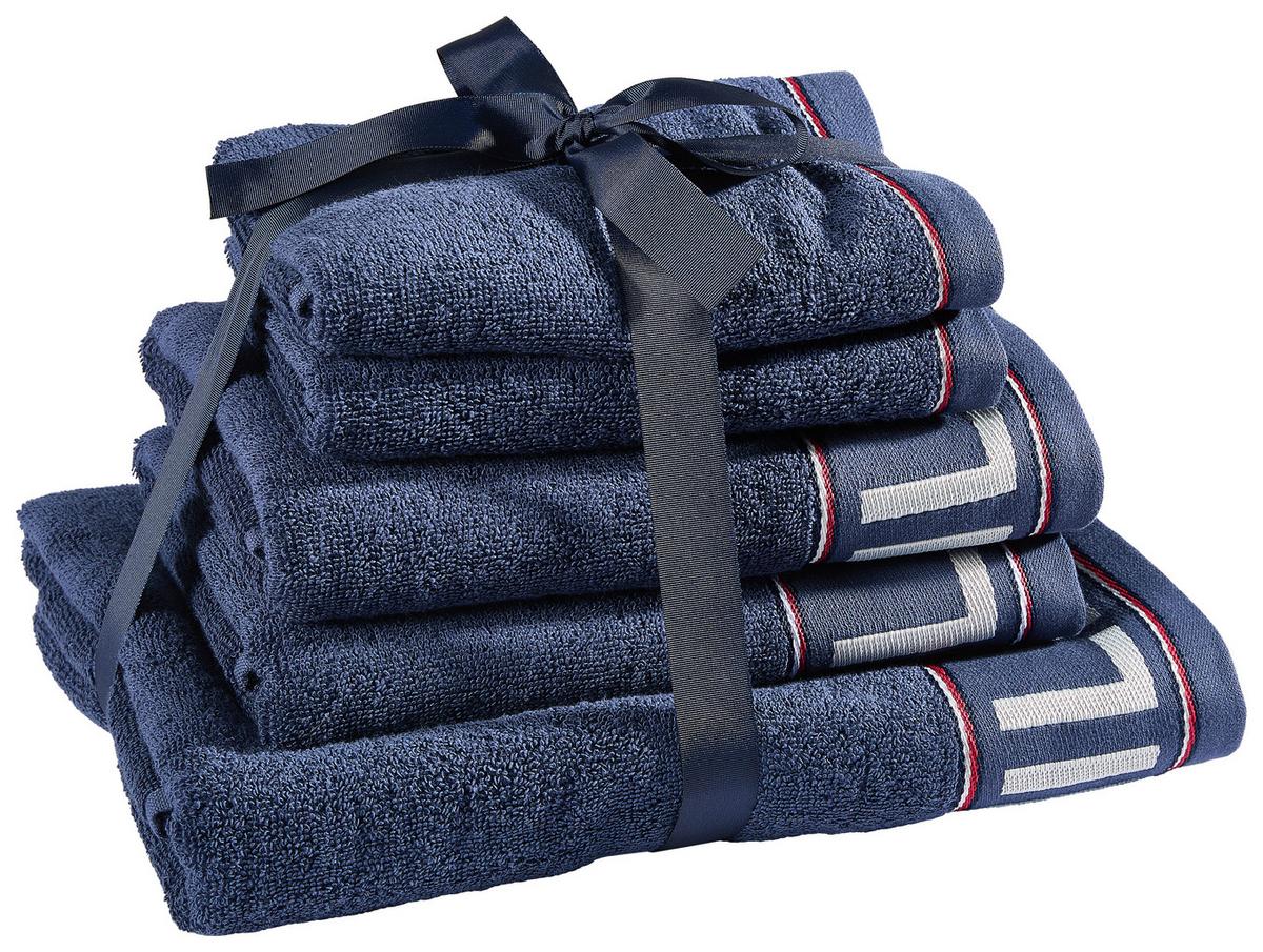 ZESTAW RĘCZNIKÓW FROTTE DEGREE NAVY - niebieski, Basics, tkanina - Tommy Hilfiger