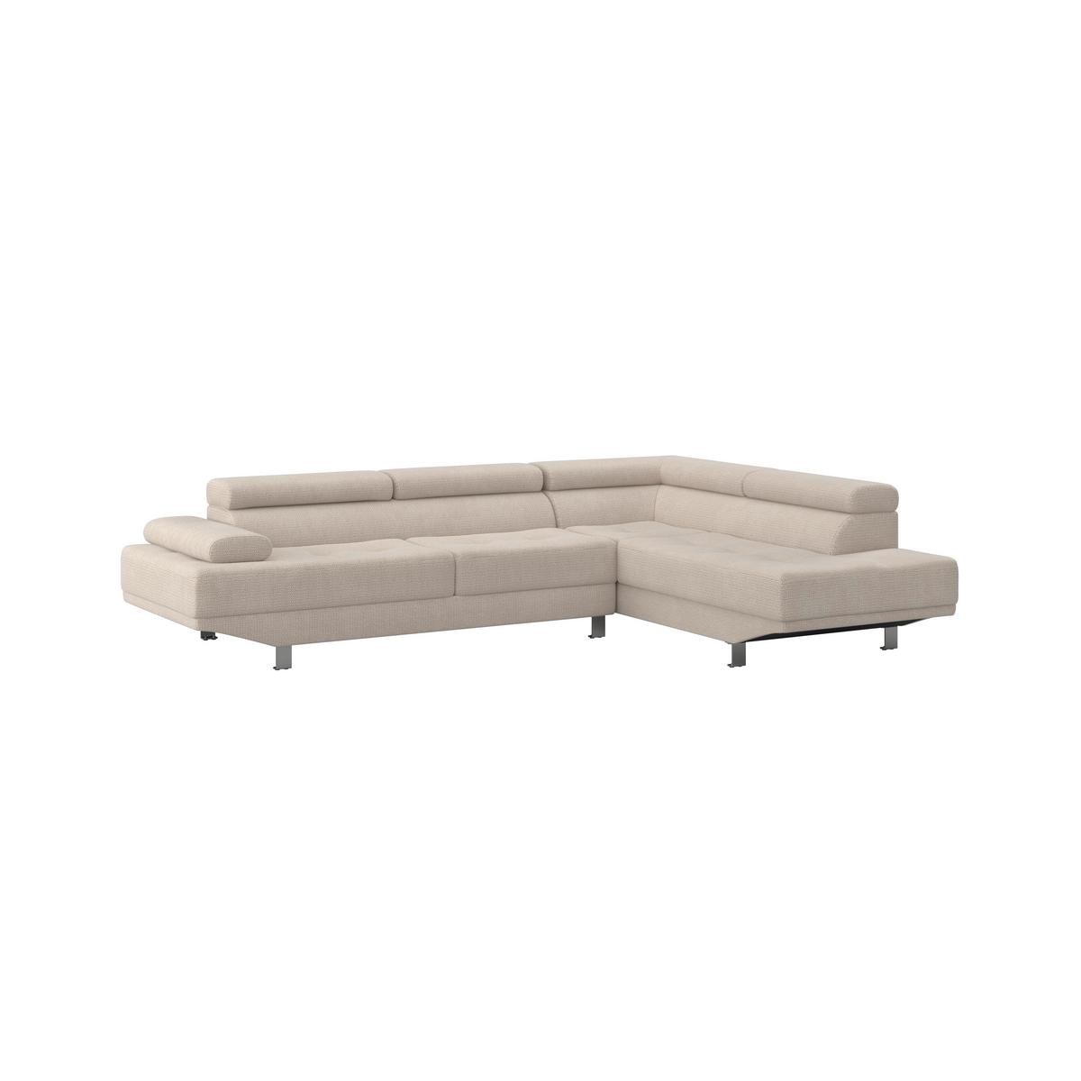 Sarokgarnitúra Emely - krém, Modern, textil/fa (267/70/195cm) - Bessagi Home