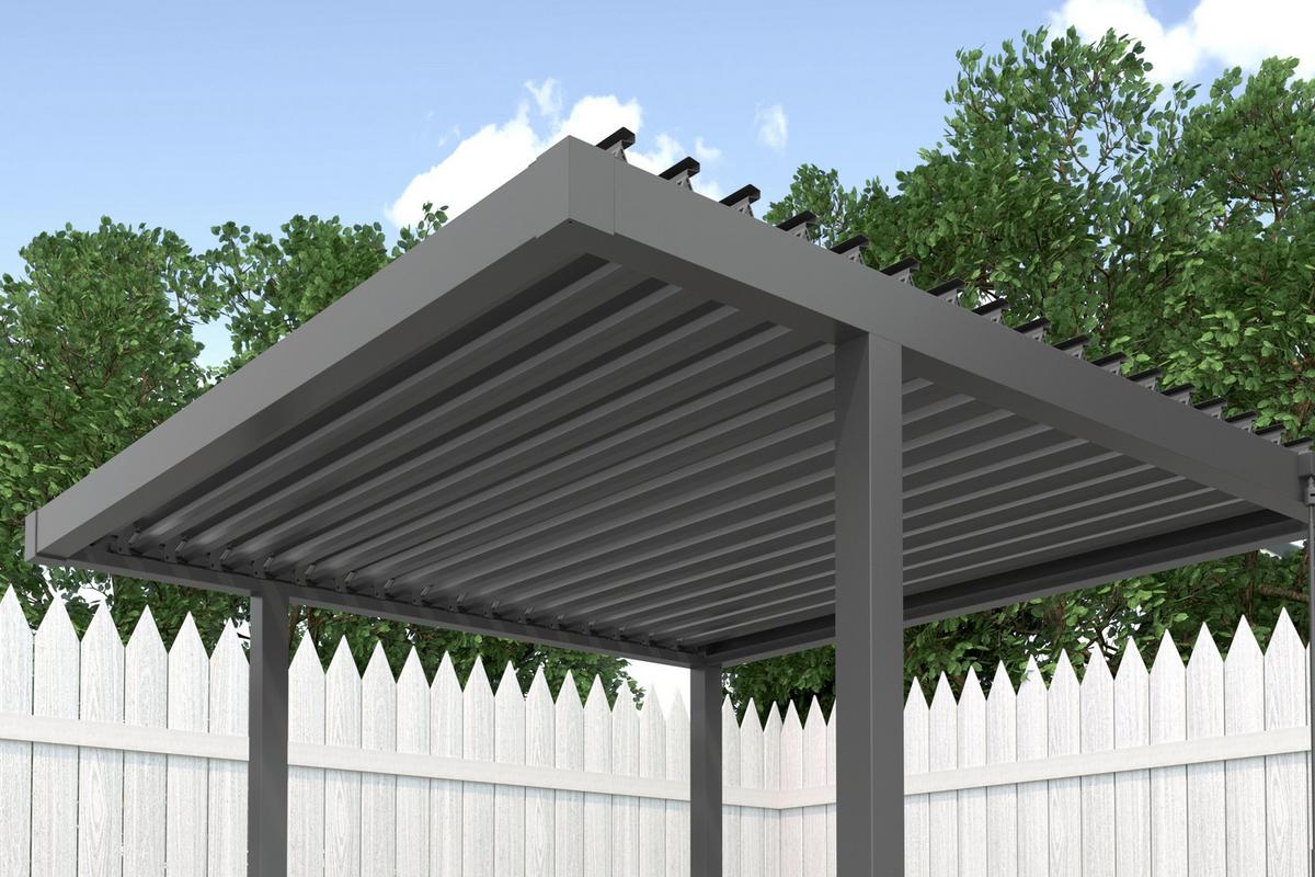 Pergola Origin, Antracit, 2,5x2,5m - antracit, Basics, kovina (258/235/258cm) - Gardenson