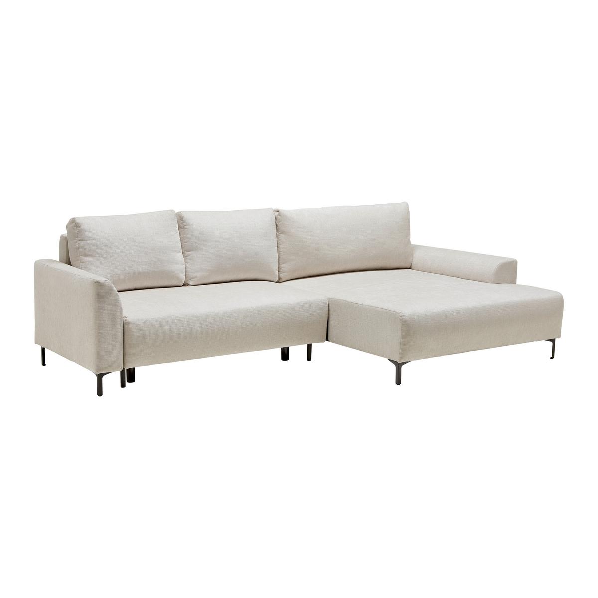Ecksofa Integra Beige - Beige/Schwarz, Textil/Metall (294/81-93/170cm) - Mömax