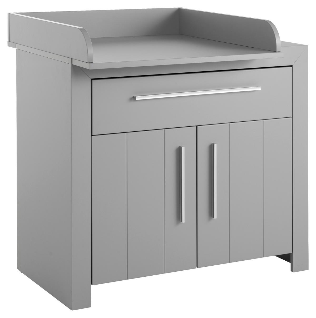 Wickelkommode Nikola ca. 108x107 cm Grau - Silberfarben/Grau, KONVENTIONELL, Holzwerkstoff/Kunststoff (108/107/84cm) - MID.YOU