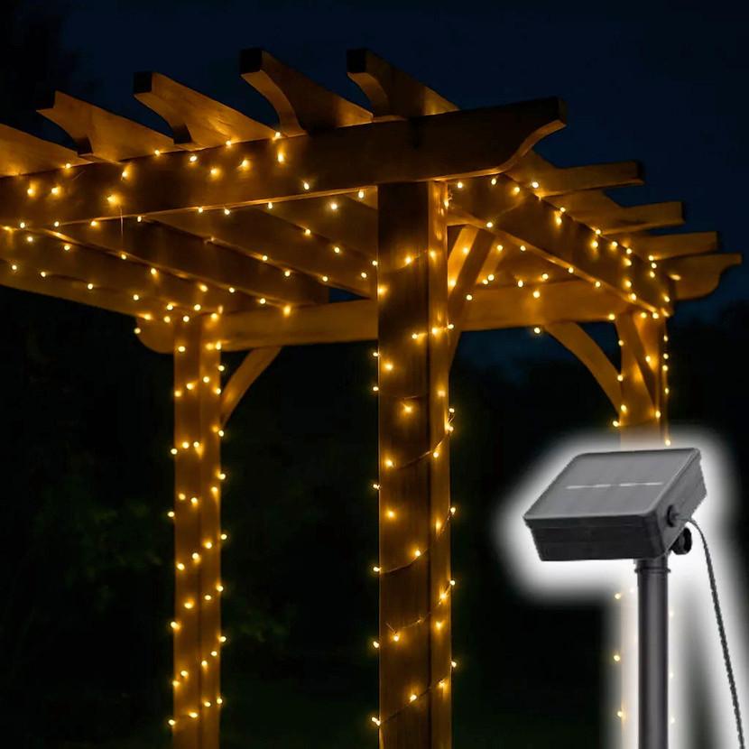 Szolár Fényfüzér 200db LED - fehér, műanyag (1600cm)