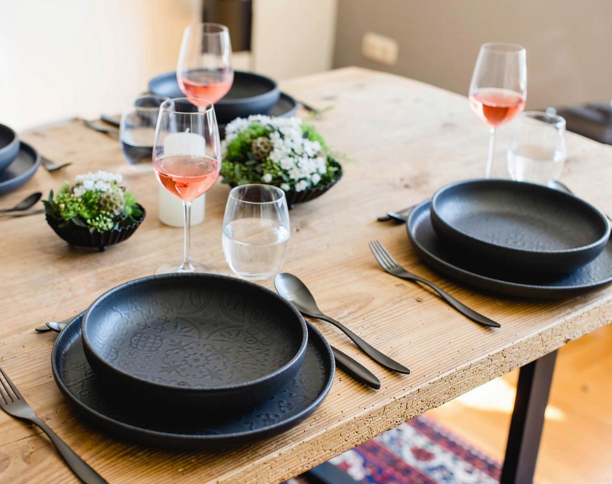 KOMBISERVICE TRAD. TILES SCHWARZ - Schwarz, Basics, Keramik - Mäser