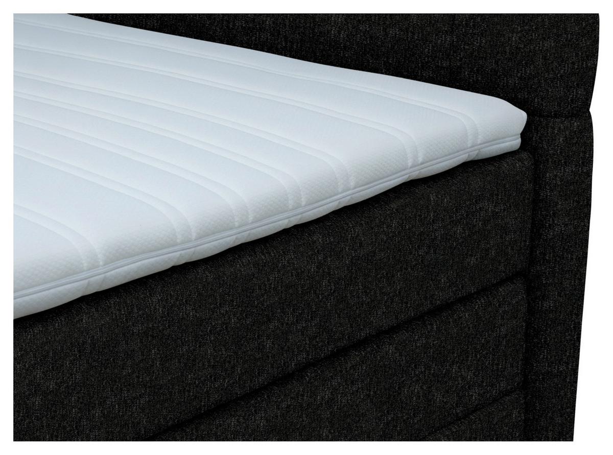 Boxspringbett London Schwarz ca. 180x200cm - Chromfarben/Schwarz, MODERN, Holz/Holzwerkstoff (180/200cm) - Premium Living