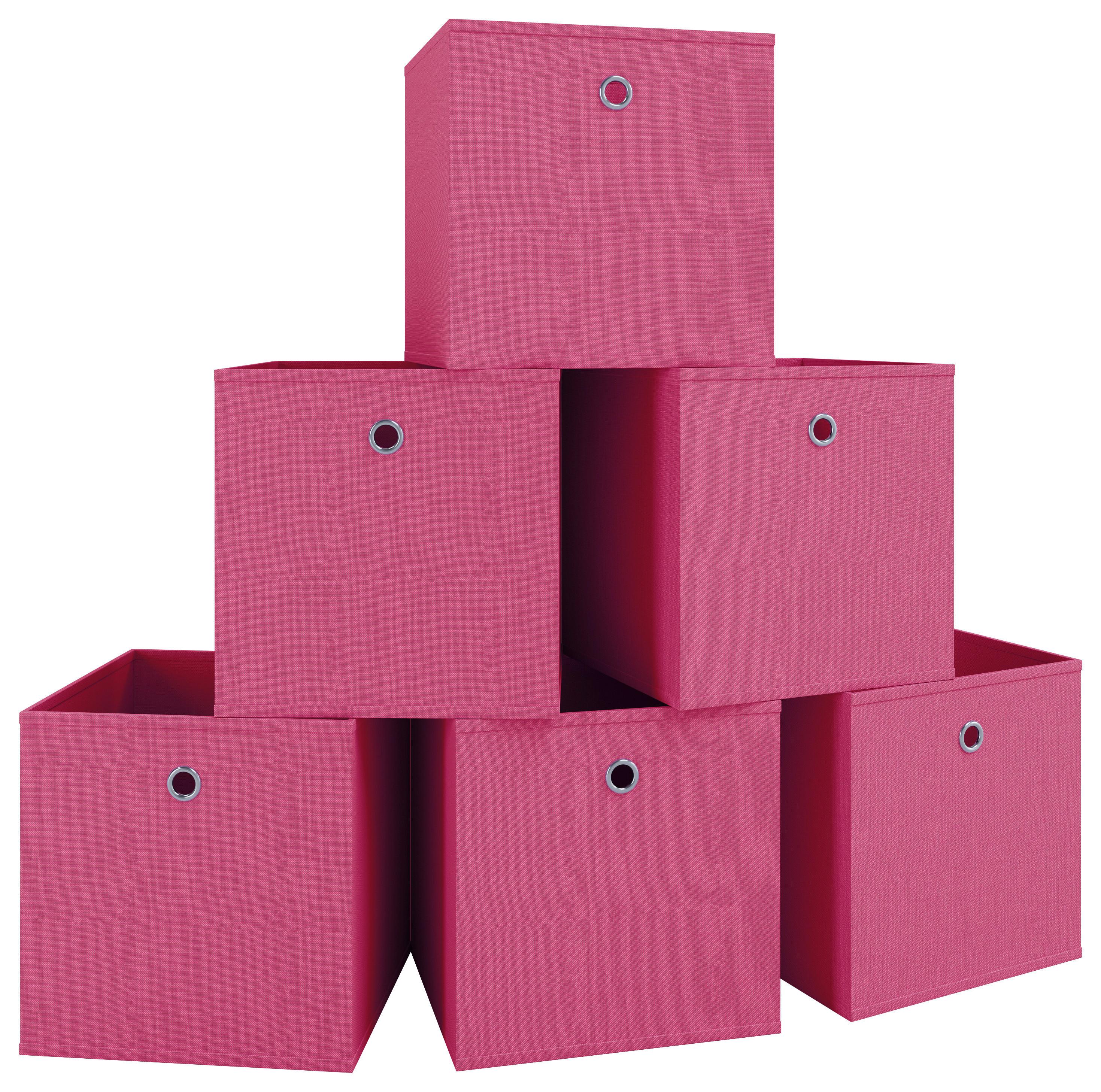 Faltbox 6er-Boxas - Pink, Basics, Kunststoff (27/28/27cm) - MID.YOU