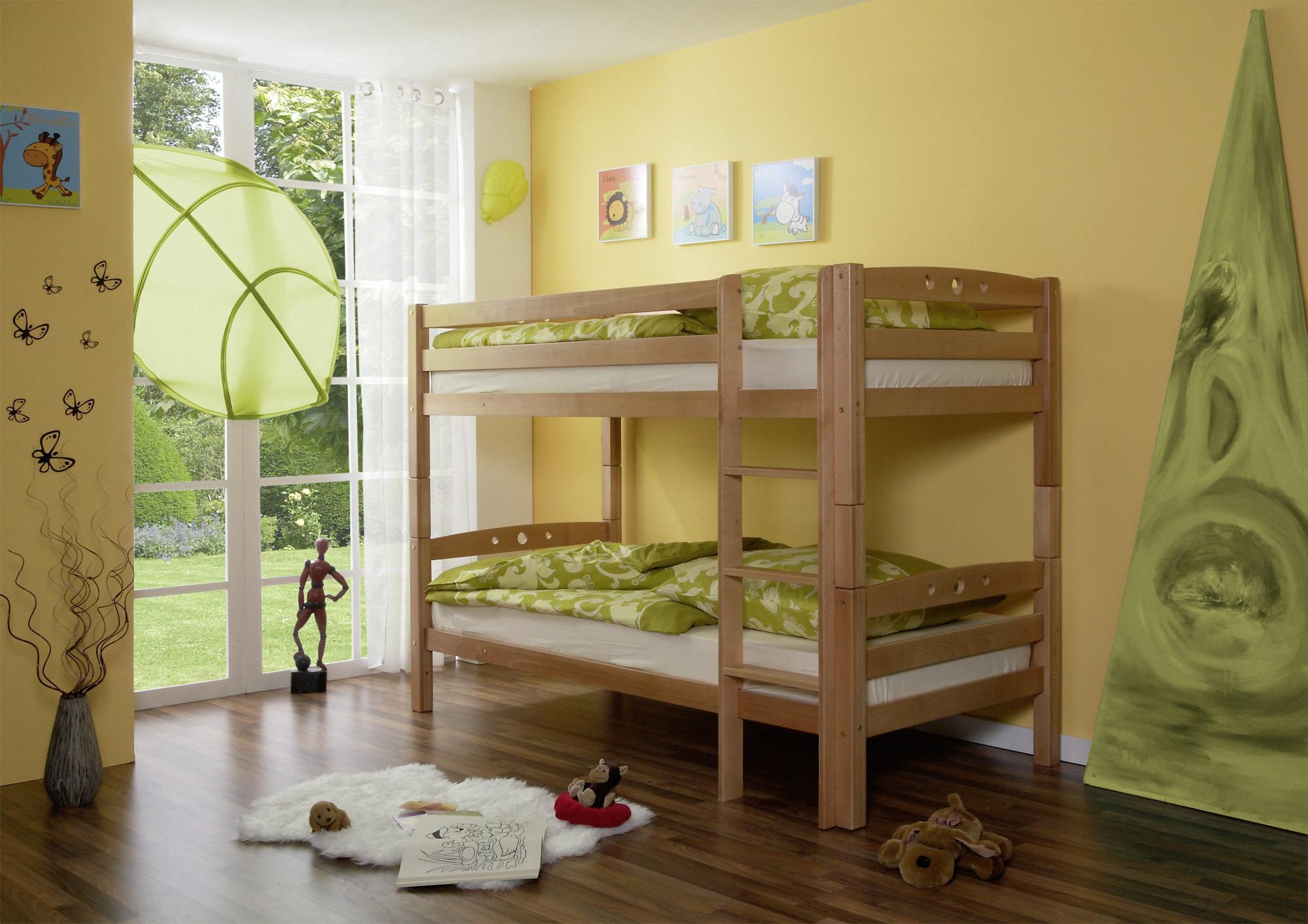 Etagenbett Lupo R aus Buche ca. 208x102 cm - Buchefarben, Basics, Holz (90/200cm) - MID.YOU