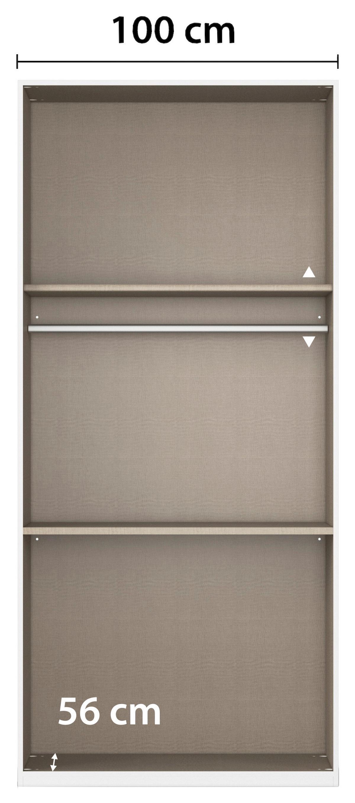 Omara S Klasičnimi Vrati Evelyn, Bela - bela, Design, umetna masa/leseni material (101/197/60cm) - Novel