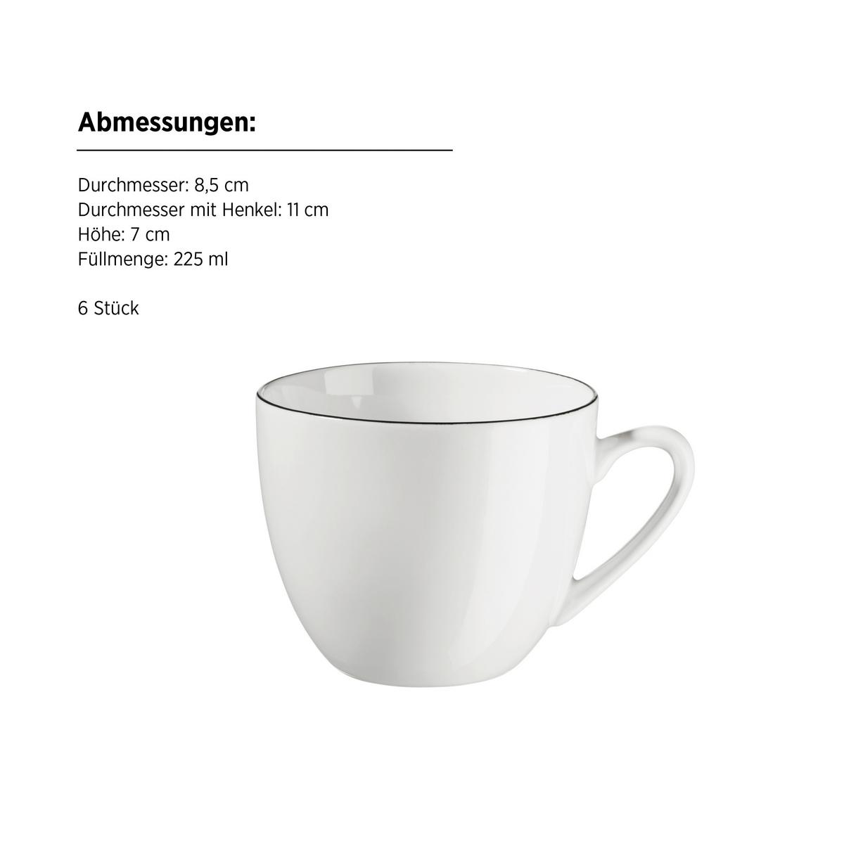 KAFFEESERVICE FELISE - Weiss/Schwarz, Trend, Keramik - Mäser