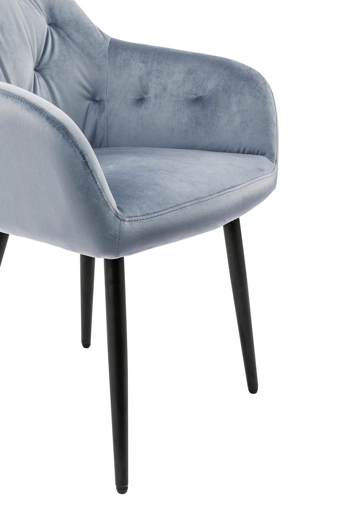 Naslanjač Samt, Svetlo Siva - črna/svetlo siva, Moderno, kovina/tekstil (61/85/45cm) - Livetastic