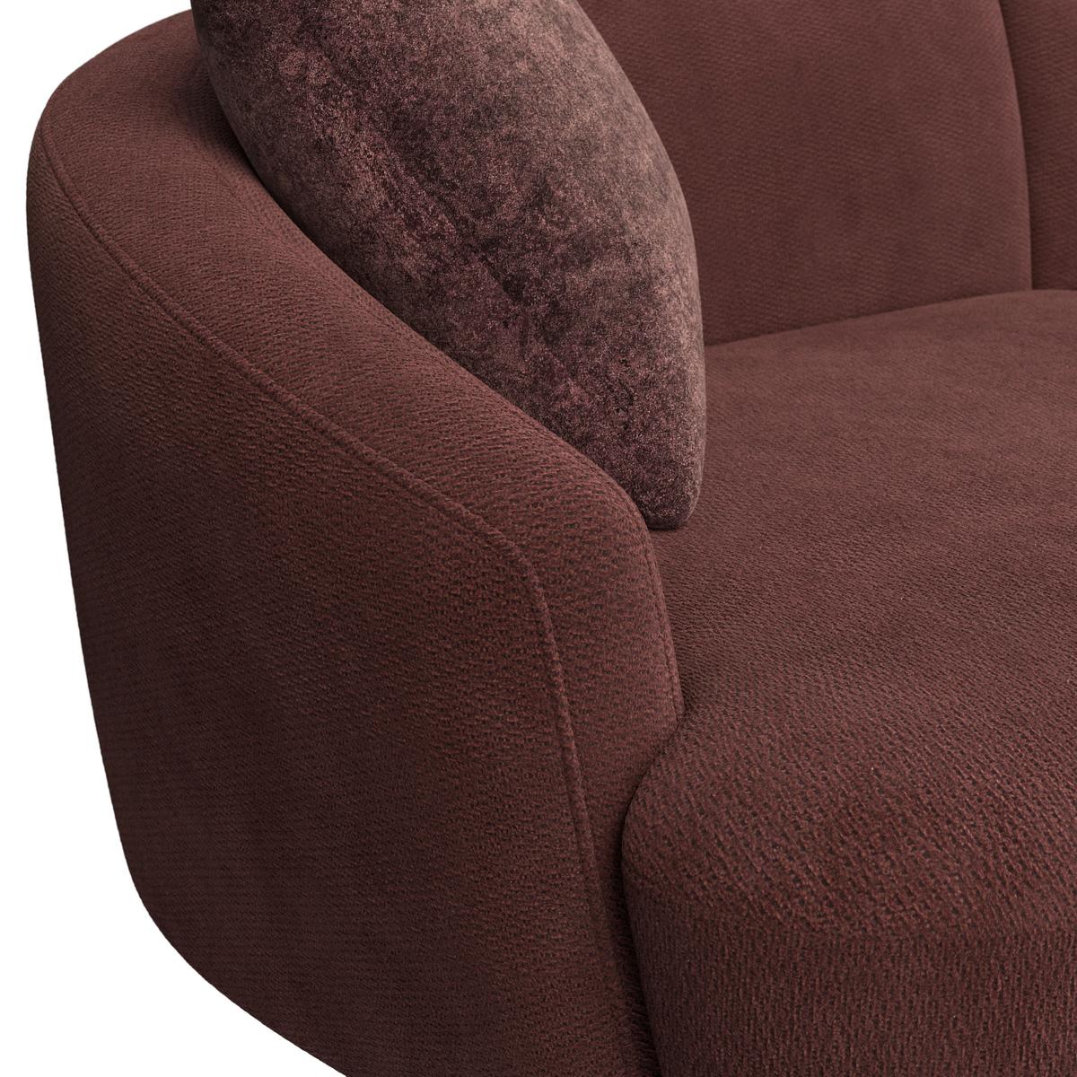 Megasofa Casoria -Studio- - Bordeaux/Schwarz, Modern, Kunststoff/Textil (260/76/115cm) - Mömax