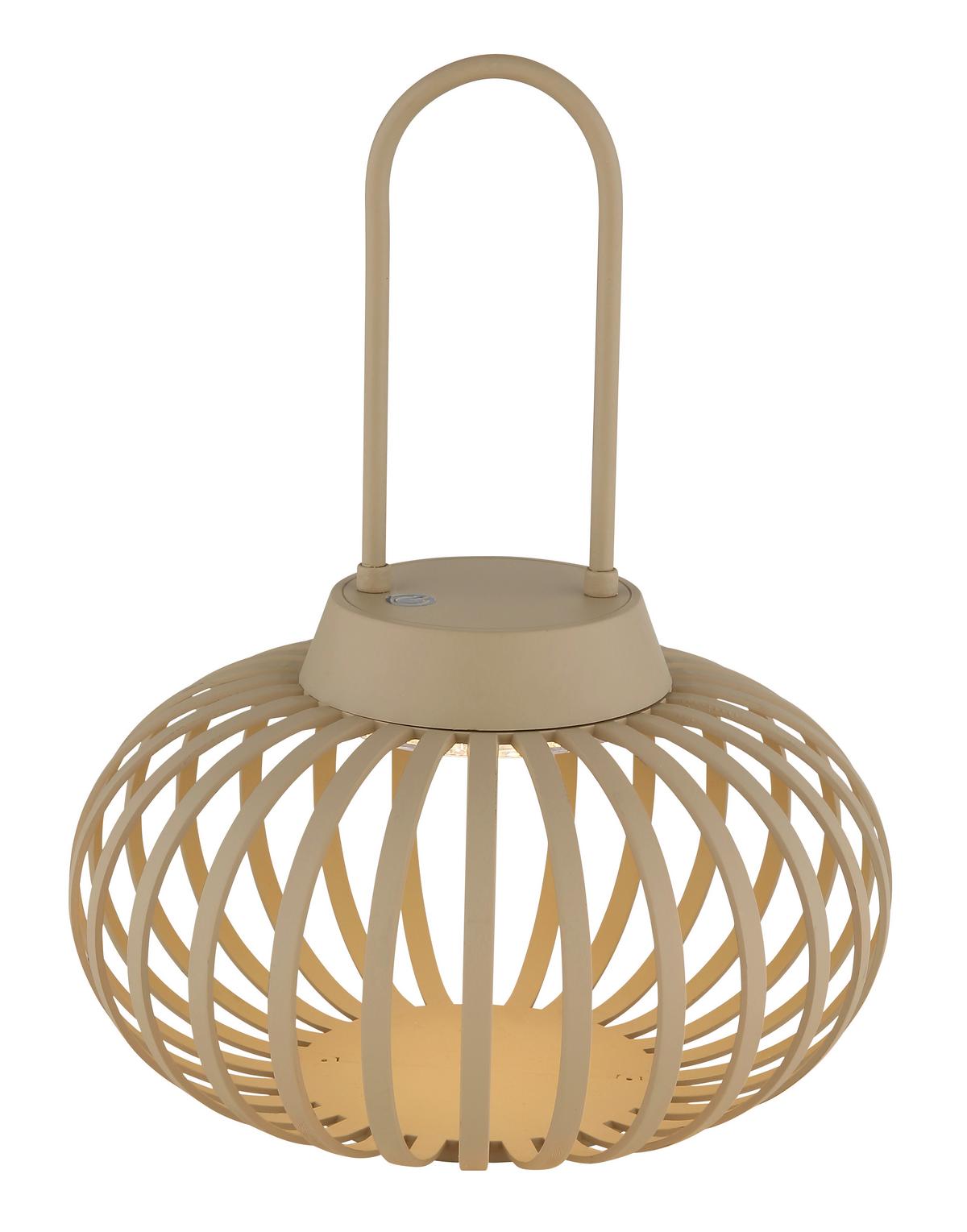 Akku-Tischleuchte Allegra Sandfarben max. 1 Watt - Sandfarben, MODERN, Kunststoff/Metall (20,5/25,5cm) - Globo