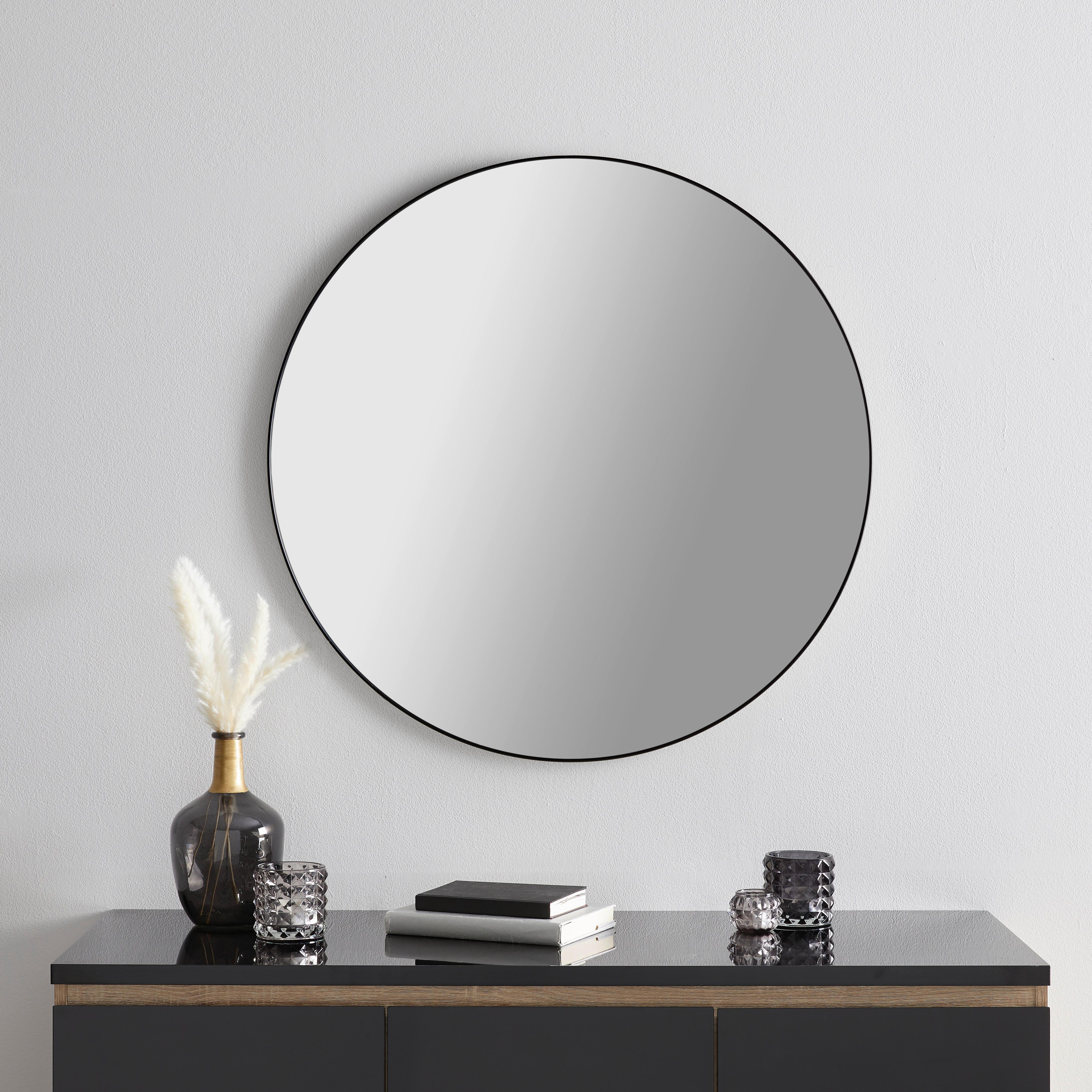 SPEGEL ALVA - svart, Modern, metall/glas (80/80/1,5cm) - Mömax