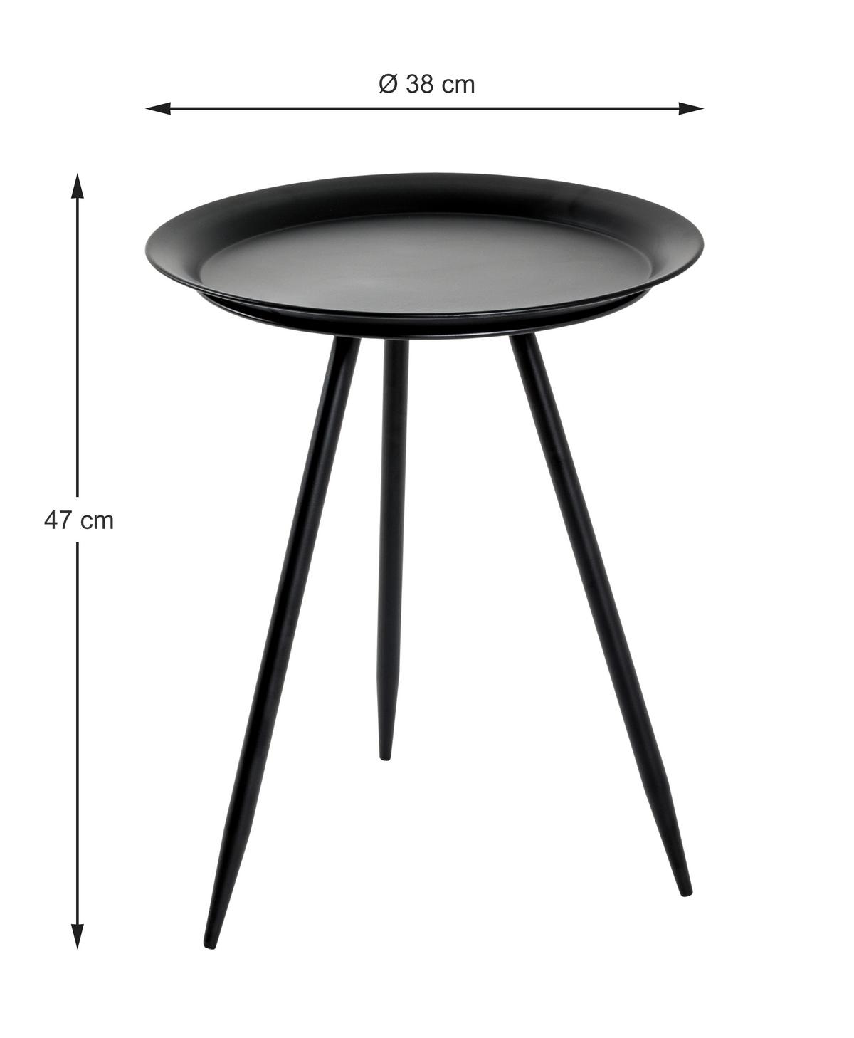 STOLIK BOCZNY HANS 1 - czarny, Trend, metal (47/47/38cm) - Lomoco