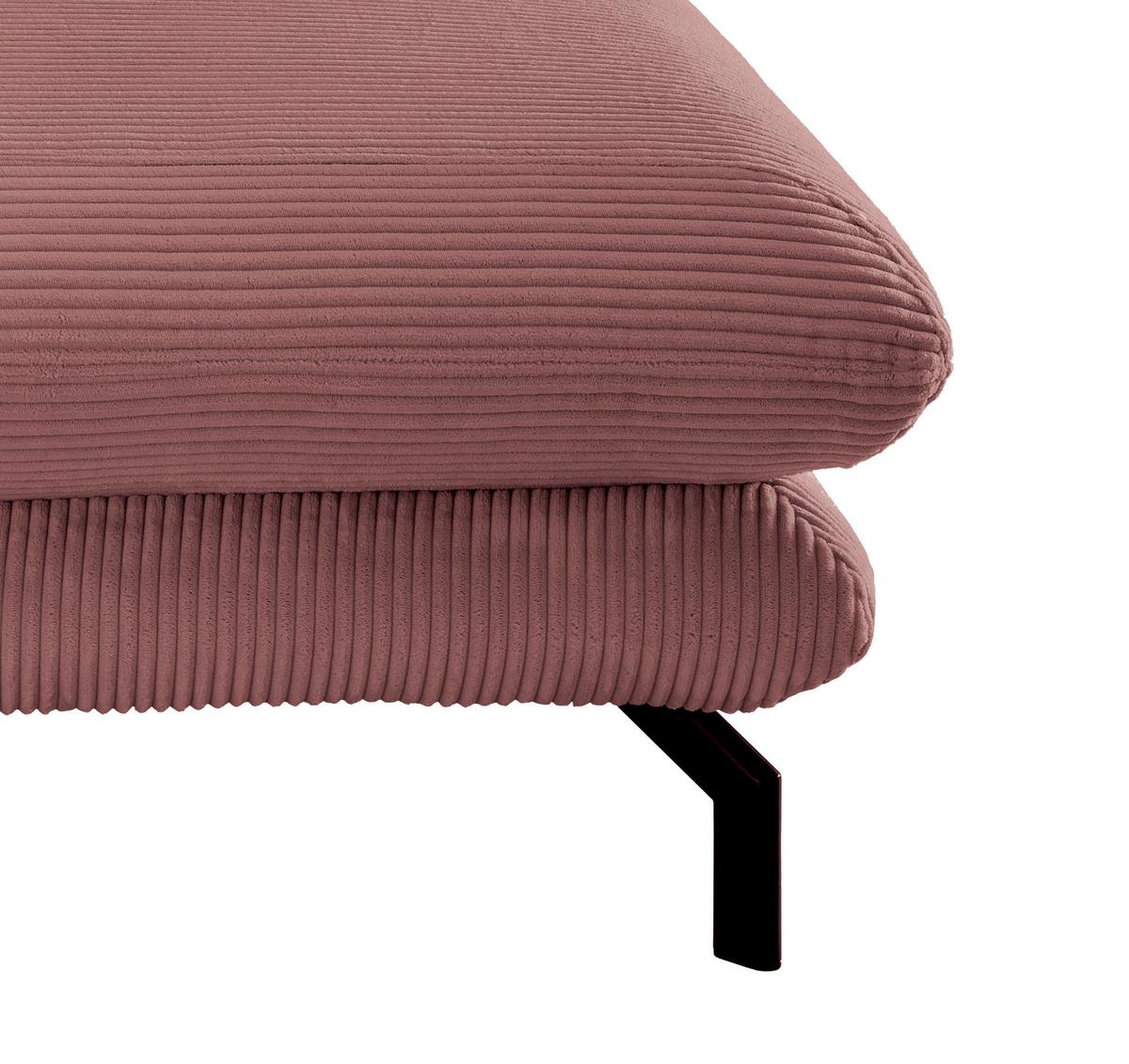 Wohnlandschaft Lava Rot Cord - Rot/Schwarz, MODERN, Textil/Metall (111/101/167cm) - Livetastic