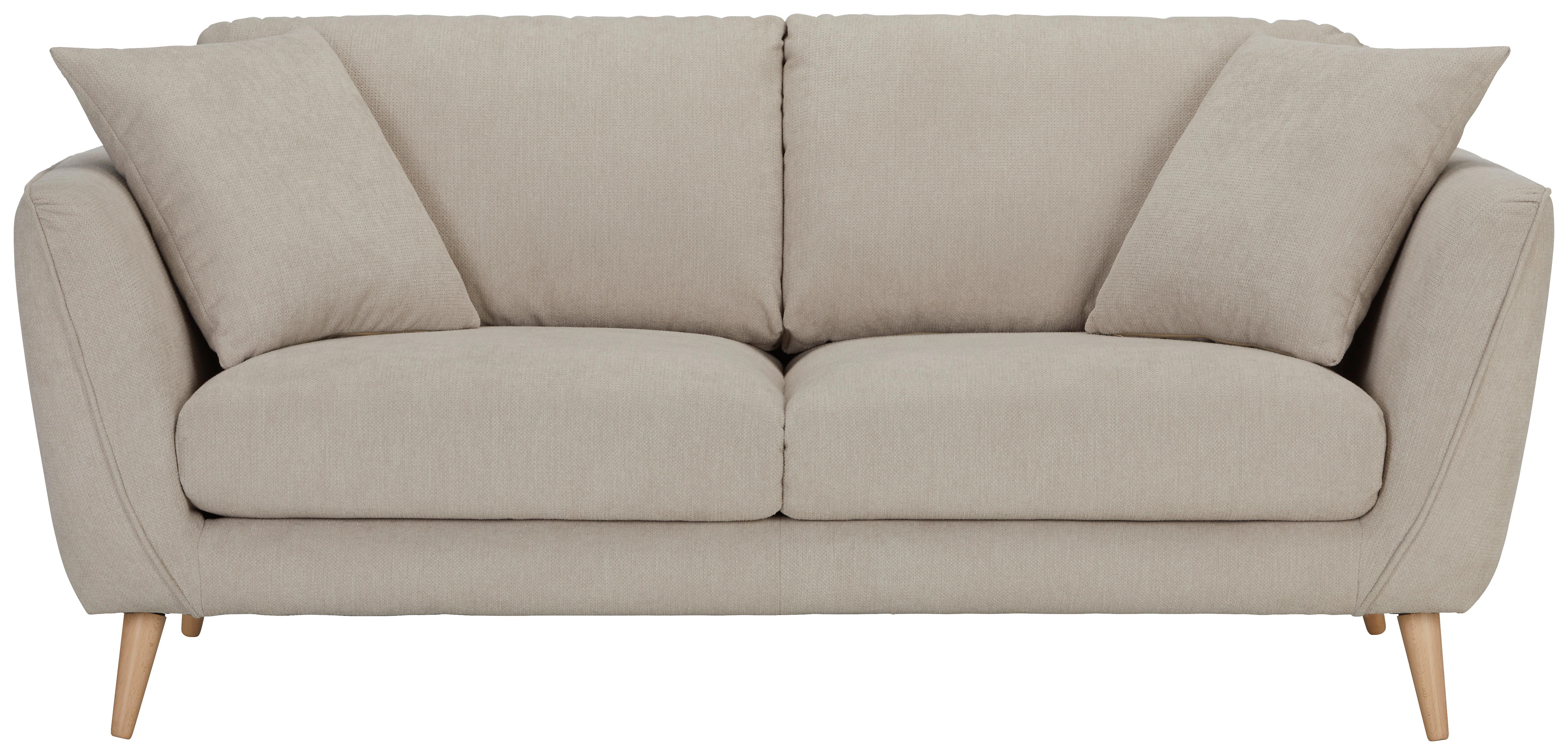 Zweisitzer-Sofa in Beige - Beige/Naturfarben, Konventionell, Textil (190/70/47/97cm) - Zandiara