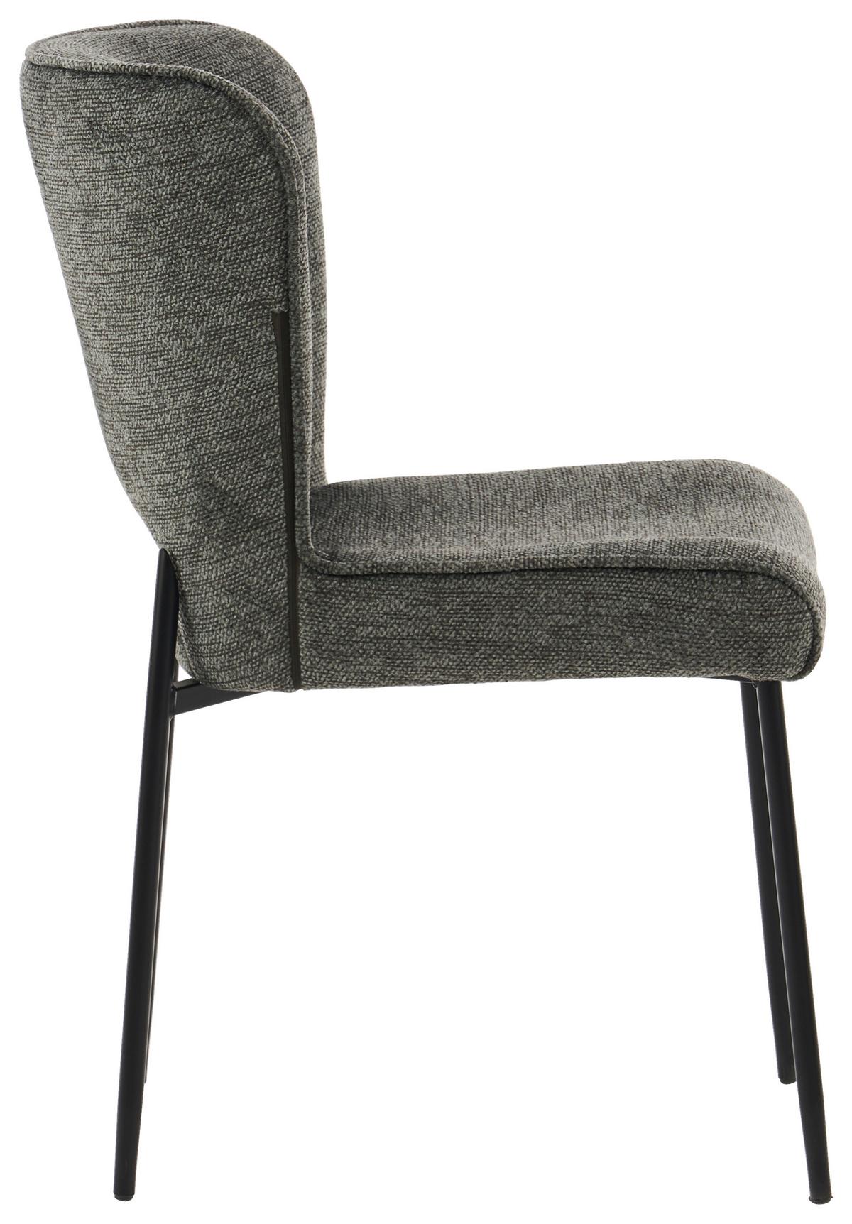 Stuhl Johanna Grün - Schwarz/Grau, MODERN, Textil/Metall (49/84/60cm) - Mömax