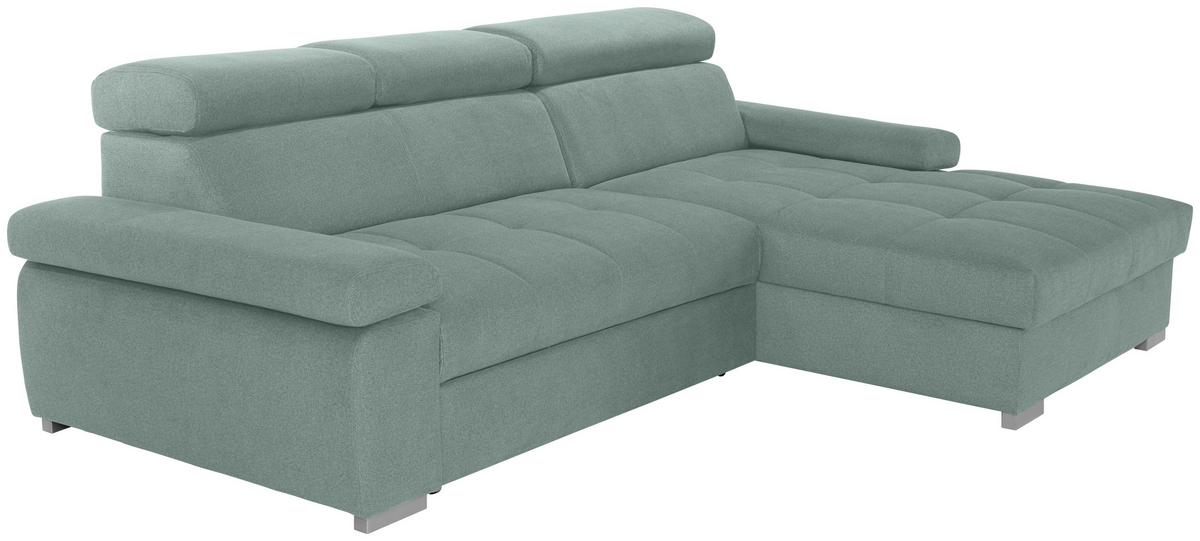Kutna Garnitura Perry - srebrne boje/zelena, Design, tekstil/drvo (292/183cm) - Modern Living